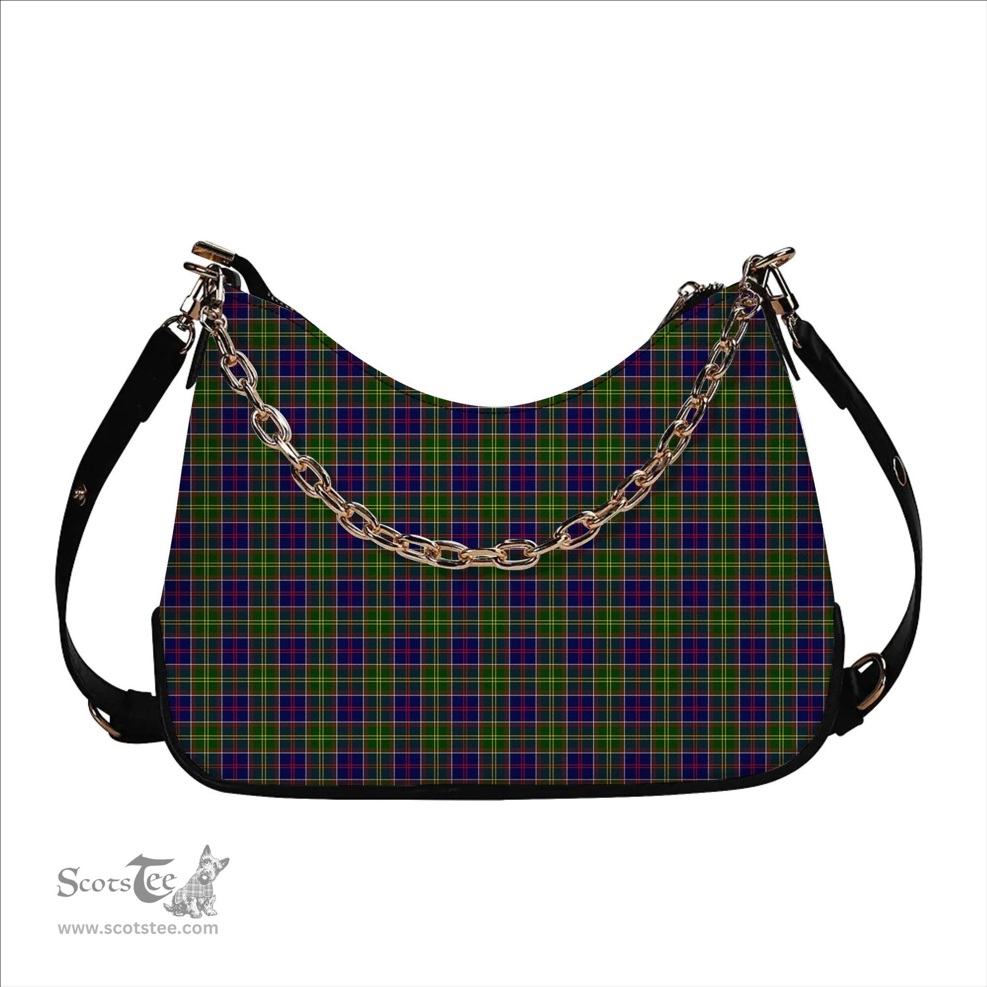 ScotsTee Shop Scottish Whitefoord Tartan Handbag Women's Shoulder Bag With Chain