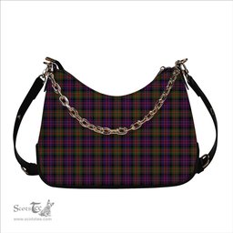 ScotsTee Shop Scottish McDonald Modern Tartan Handbag Women's Shoulder Bag With Chain