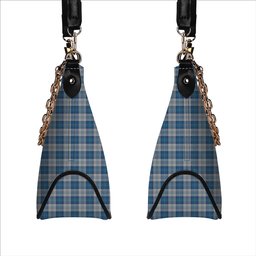 ScotsTee Shop Scottish Menzies Dress Blue and White Tartan Handbag Women's Shoulder Bag With Chain