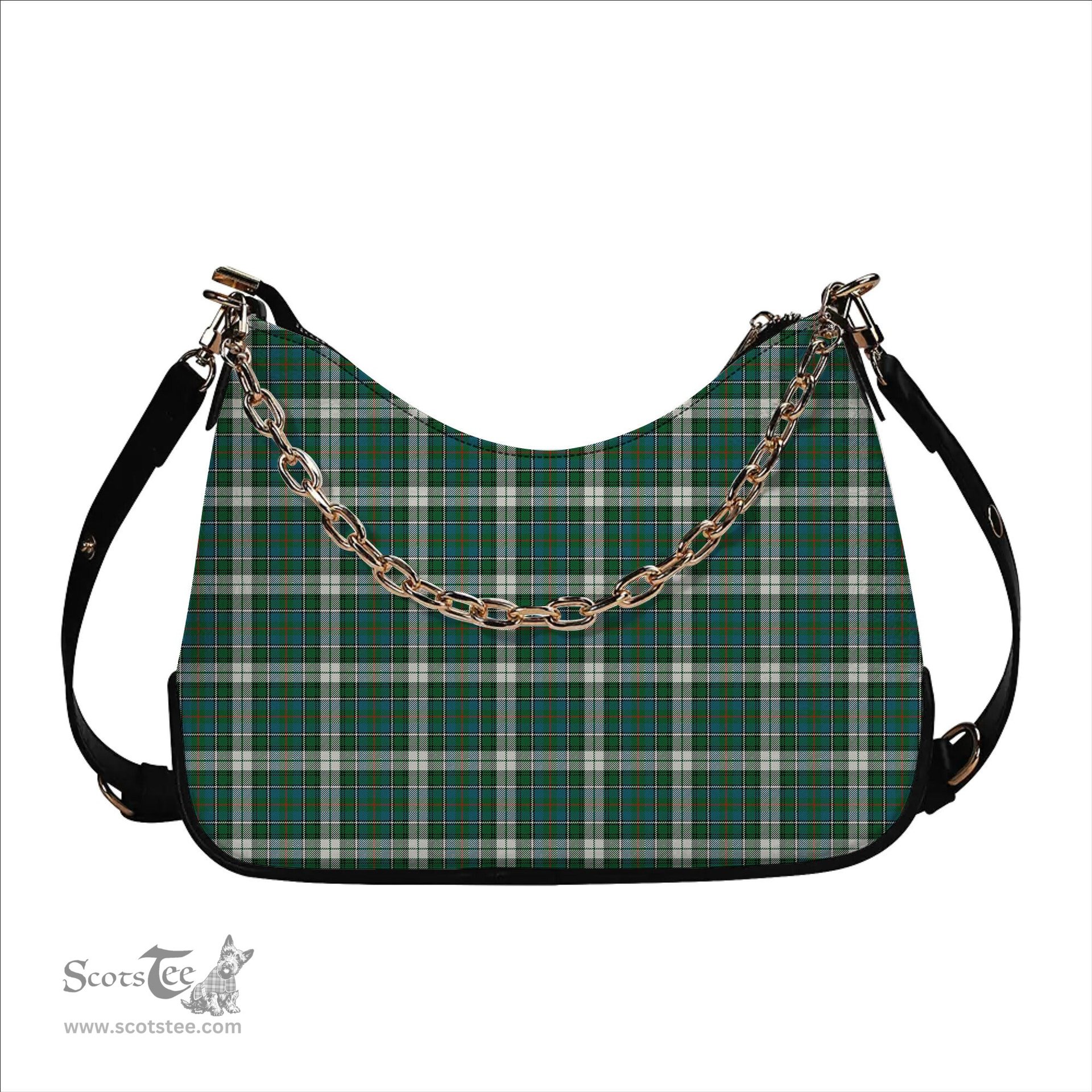 ScotsTee Shop Scottish McInnes Dress Ancient Tartan Handbag Women's Shoulder Bag With Chain
