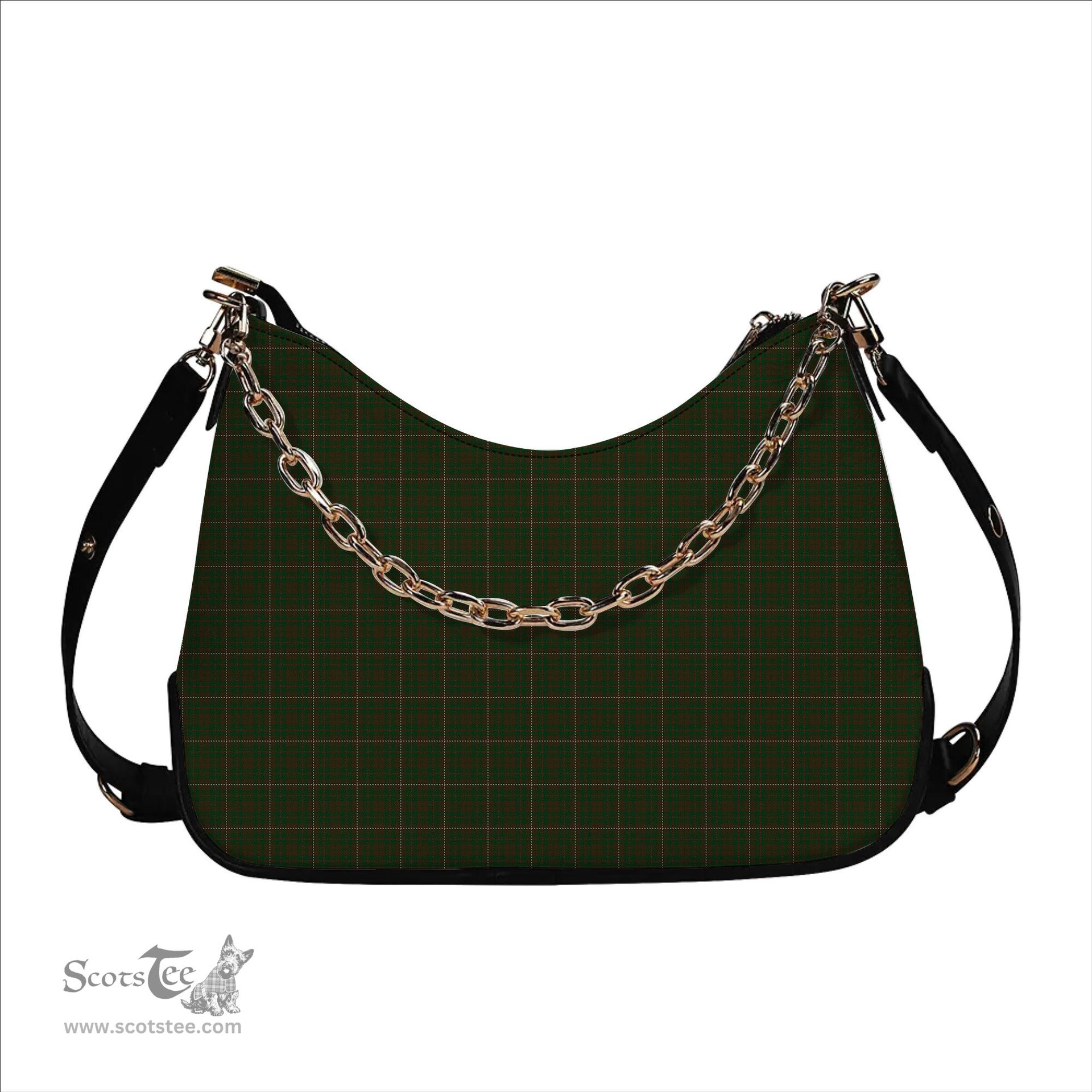 ScotsTee Shop Scottish MacKinnon Hunting Tartan Handbag Women's Shoulder Bag With Chain