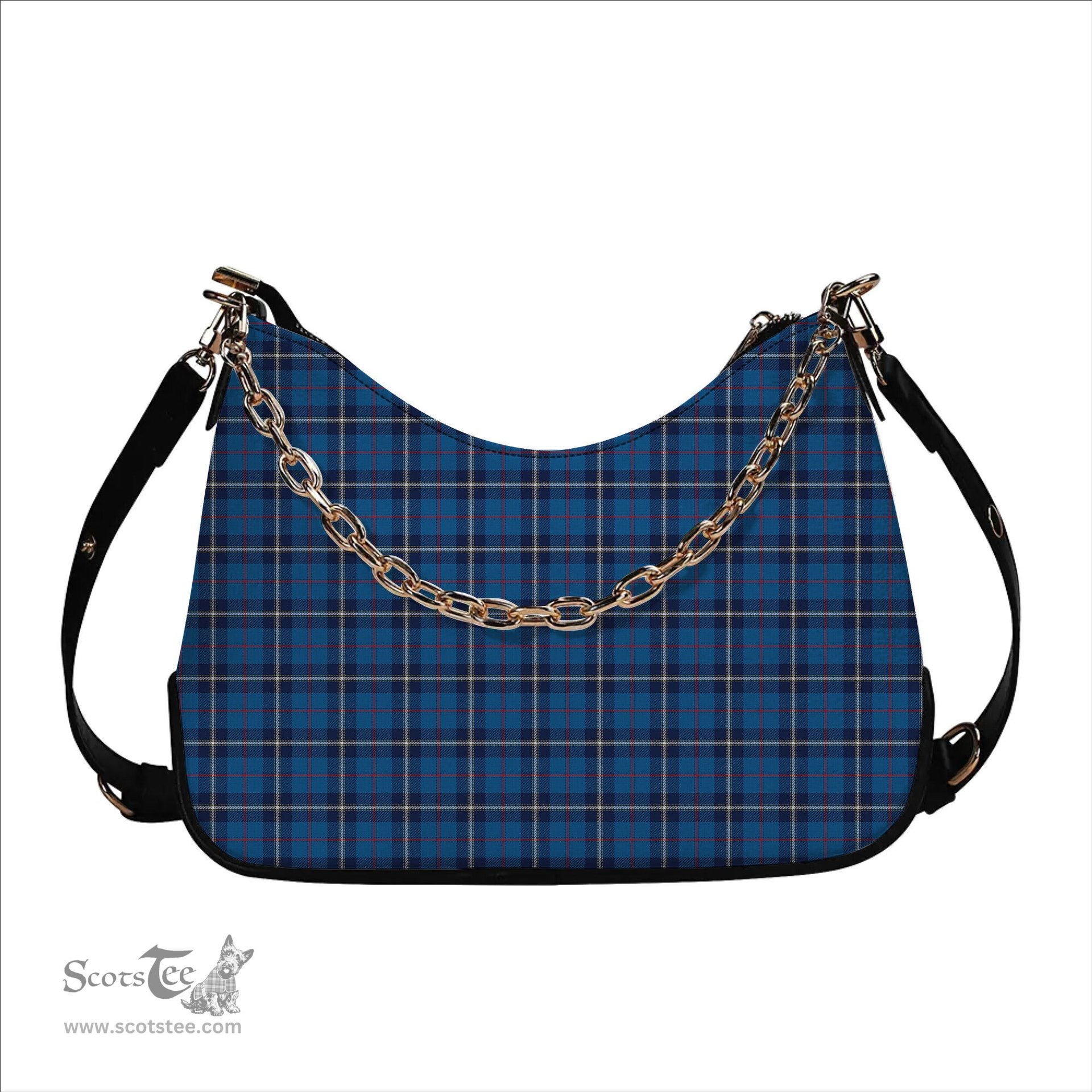 ScotsTee Shop Scottish MacRae of America Modern Tartan Handbag Women's Shoulder Bag With Chain