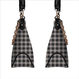 ScotsTee Shop Scottish MacPherson of Cluny Black and White Tartan Handbag Women's Shoulder Bag With Chain
