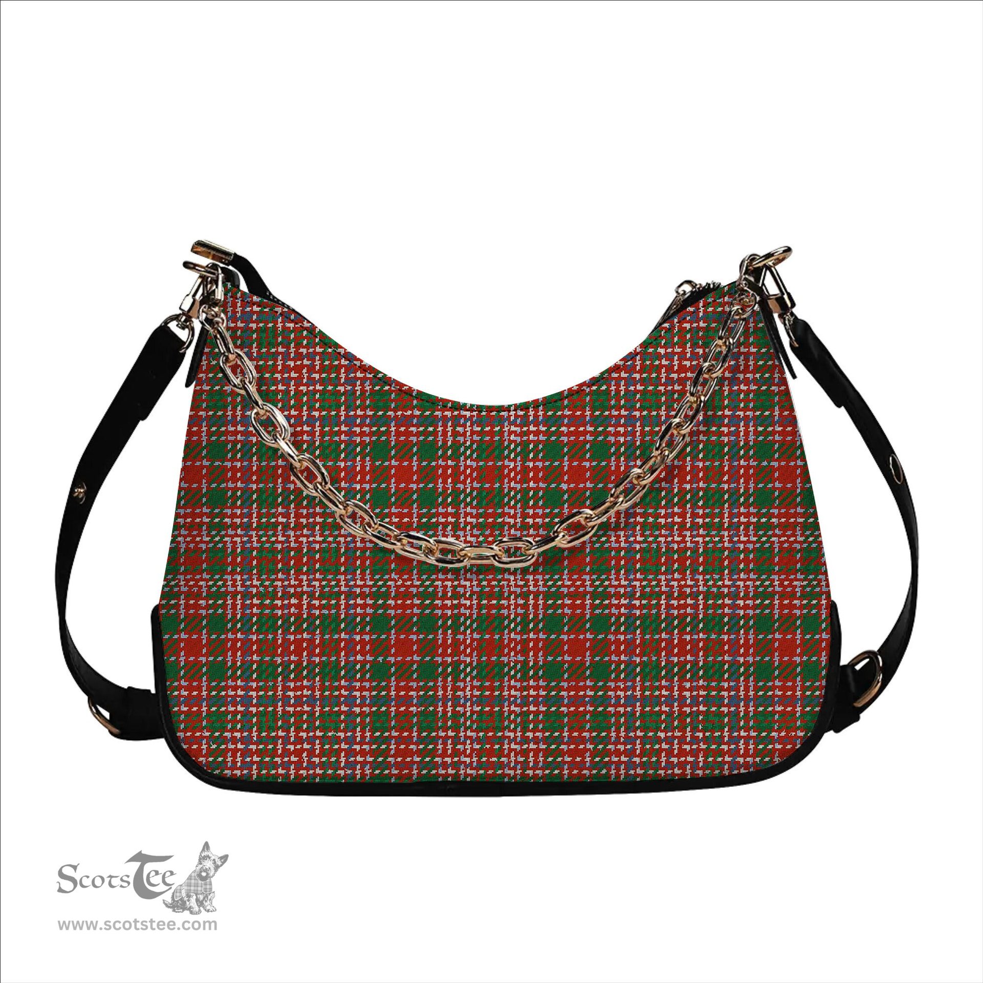 ScotsTee Shop Scottish McAlister Ancient Tartan Handbag Women's Shoulder Bag With Chain