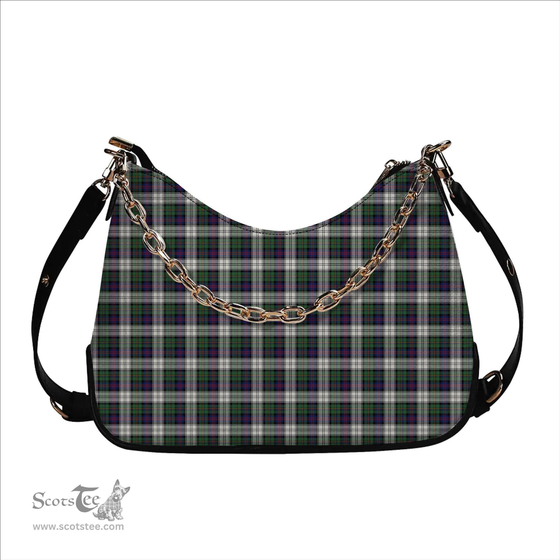 ScotsTee Shop Scottish Malcolm Dress Modern Tartan Handbag Women's Shoulder Bag With Chain