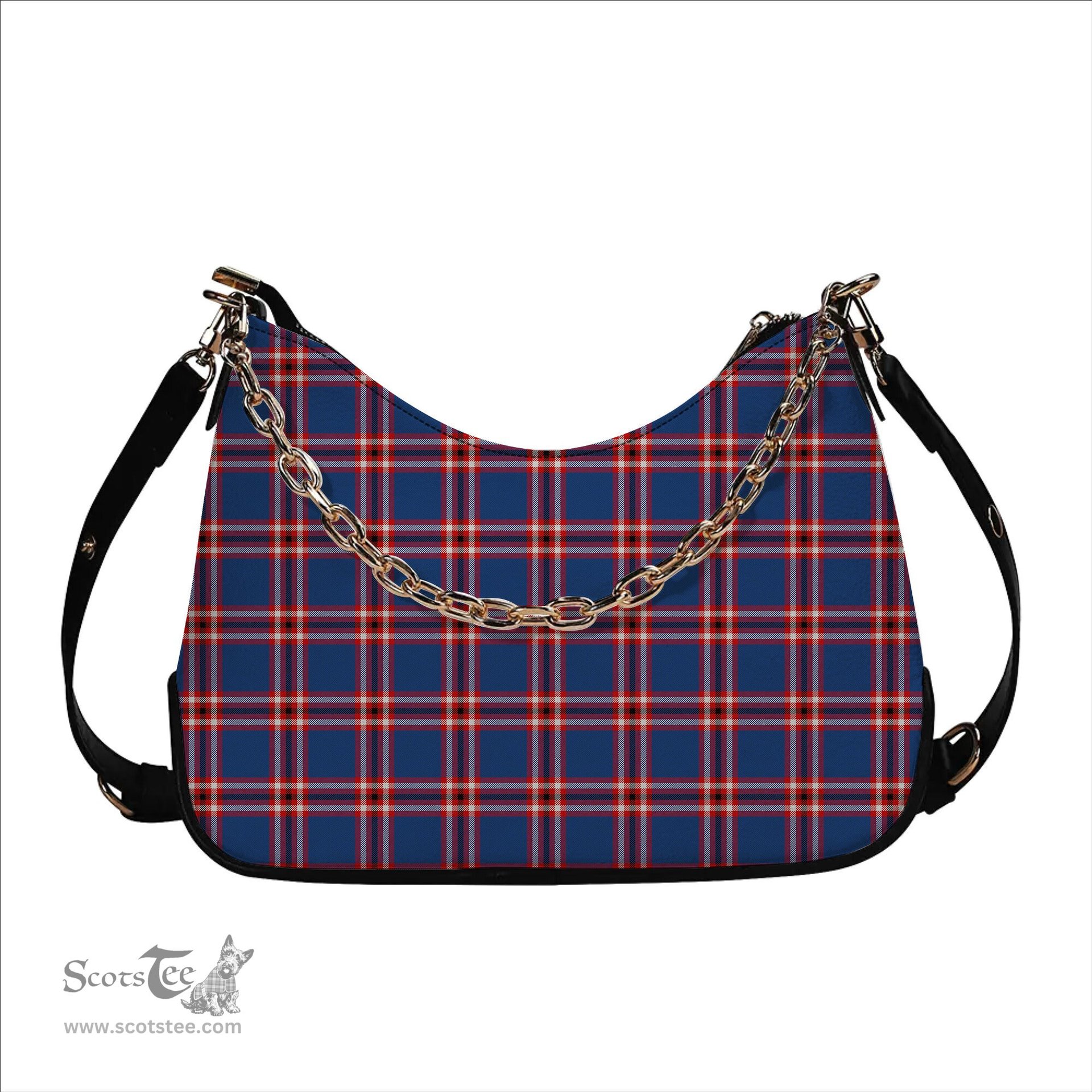 ScotsTee Shop Scottish Laing of Archiestown Modern Tartan Handbag Women's Shoulder Bag With Chain