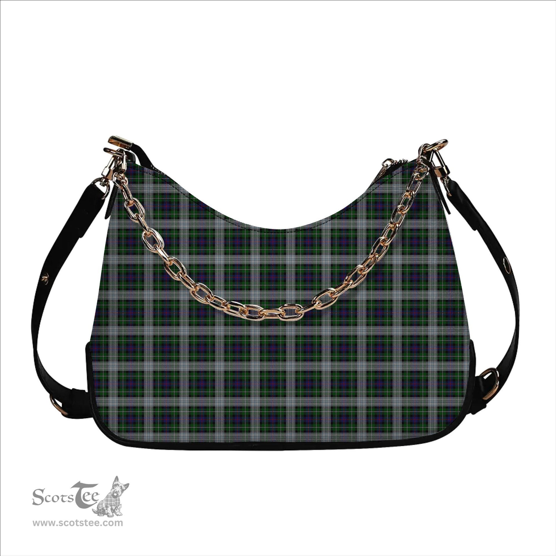 ScotsTee Shop Scottish McKenzie Dress Tartan Handbag Women's Shoulder Bag With Chain