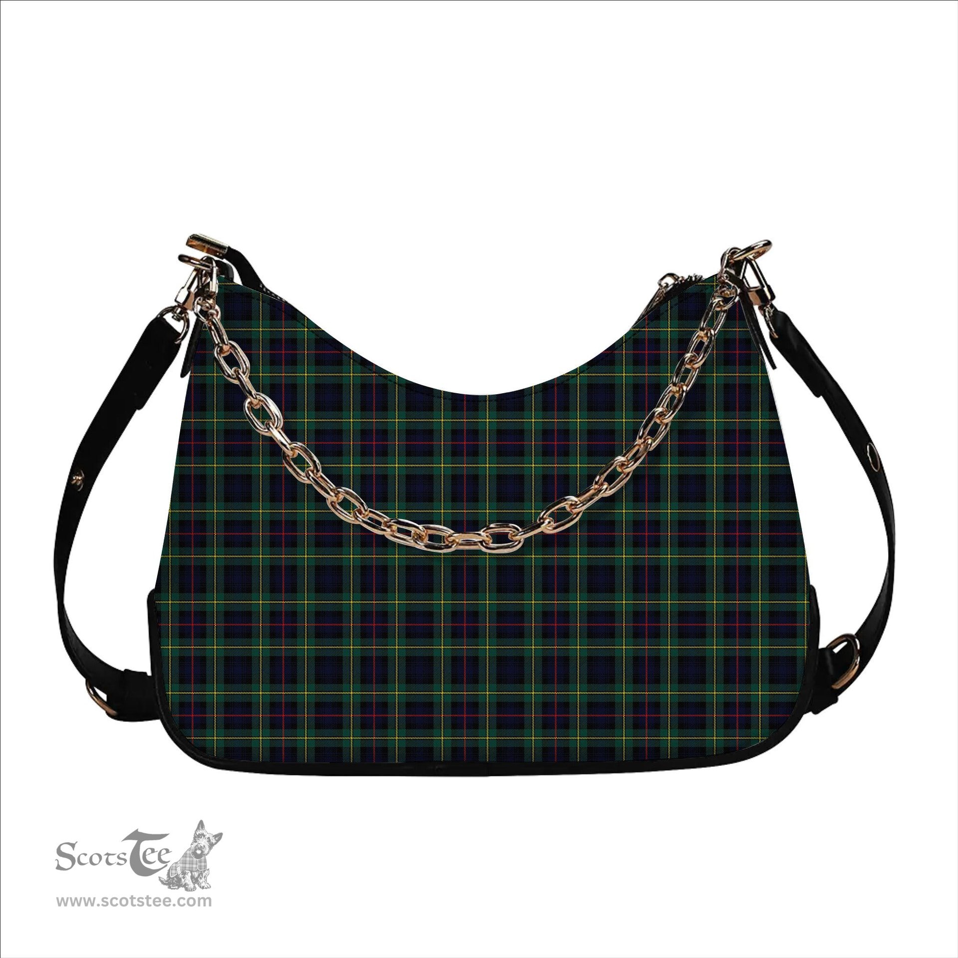 ScotsTee Shop Scottish McLeod of Skye Modern Tartan Handbag Women's Shoulder Bag With Chain
