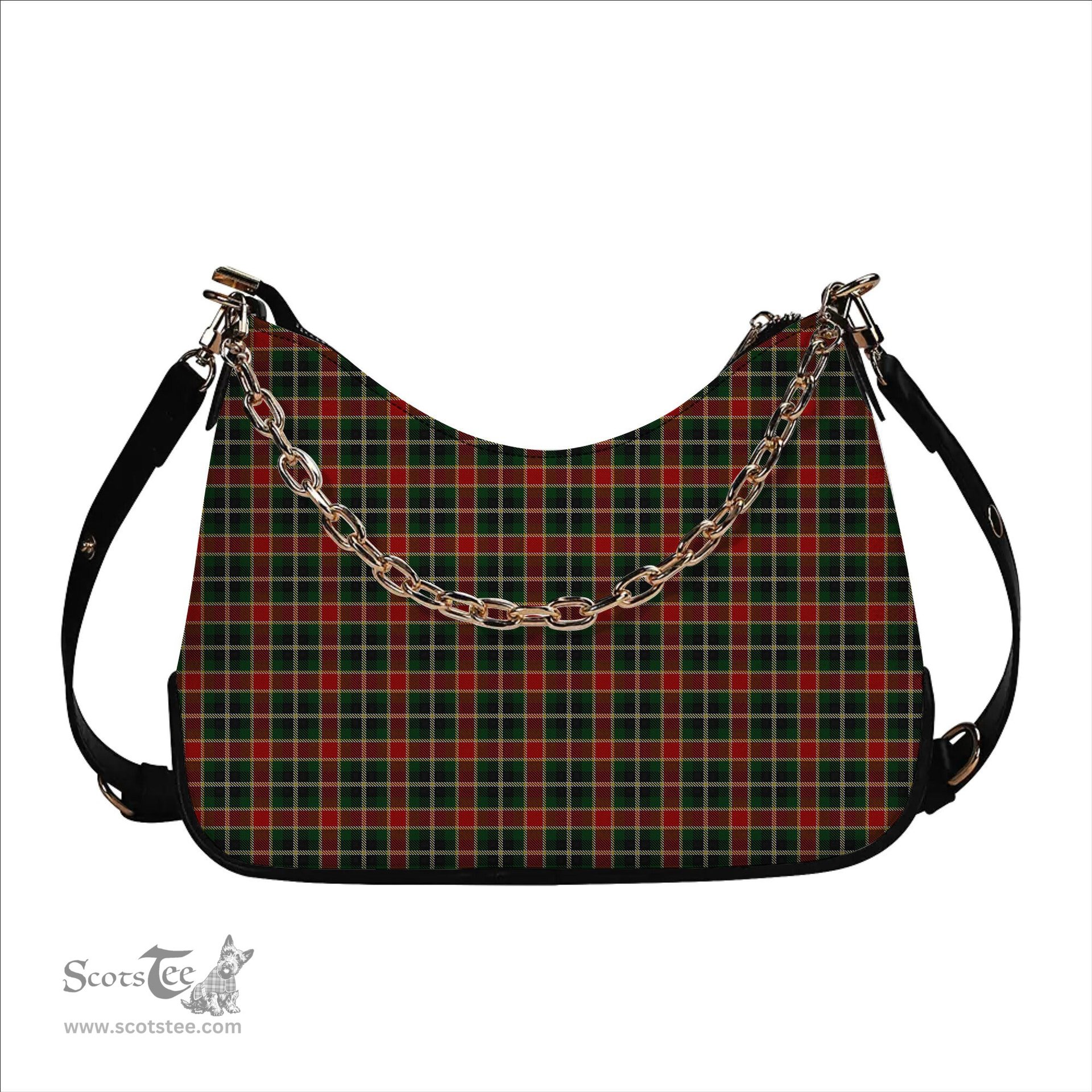 ScotsTee Shop Scottish McLachlan Hunting Modern Tartan Handbag Women's Shoulder Bag With Chain