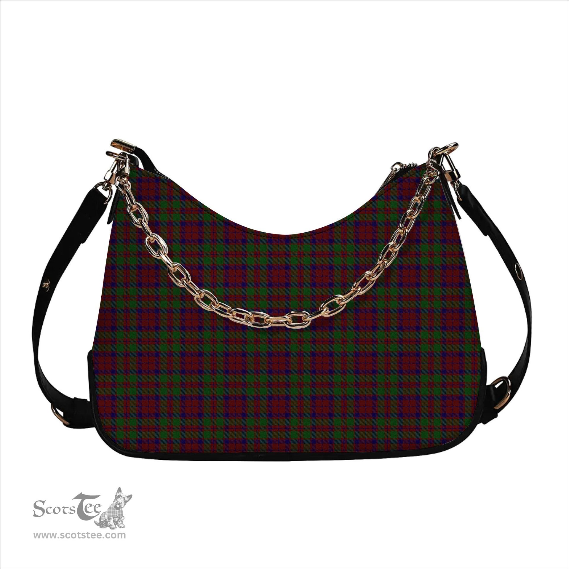 ScotsTee Shop Scottish MacBean of Tomatin Tartan Handbag Women's Shoulder Bag With Chain