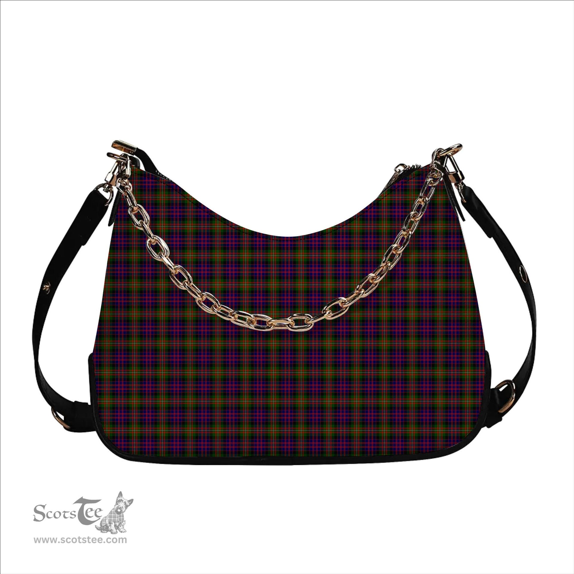 ScotsTee Shop Scottish MacDonell Of Glengarry Modern Tartan Handbag Women's Shoulder Bag With Chain
