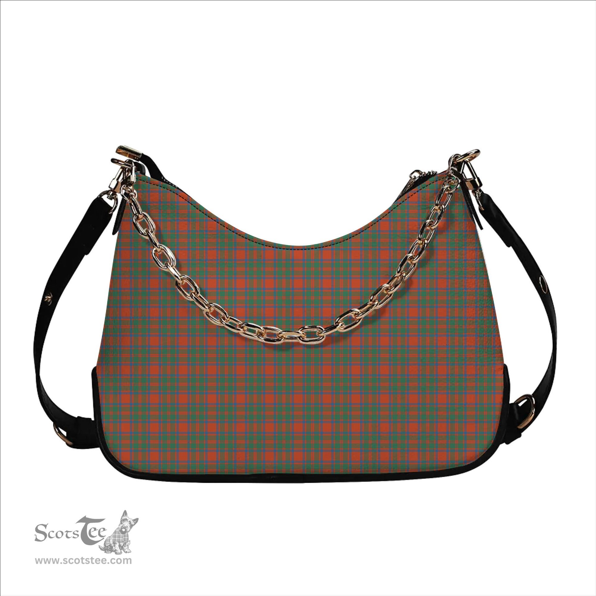 ScotsTee Shop Scottish McKintosh Ancient Tartan Handbag Women's Shoulder Bag With Chain