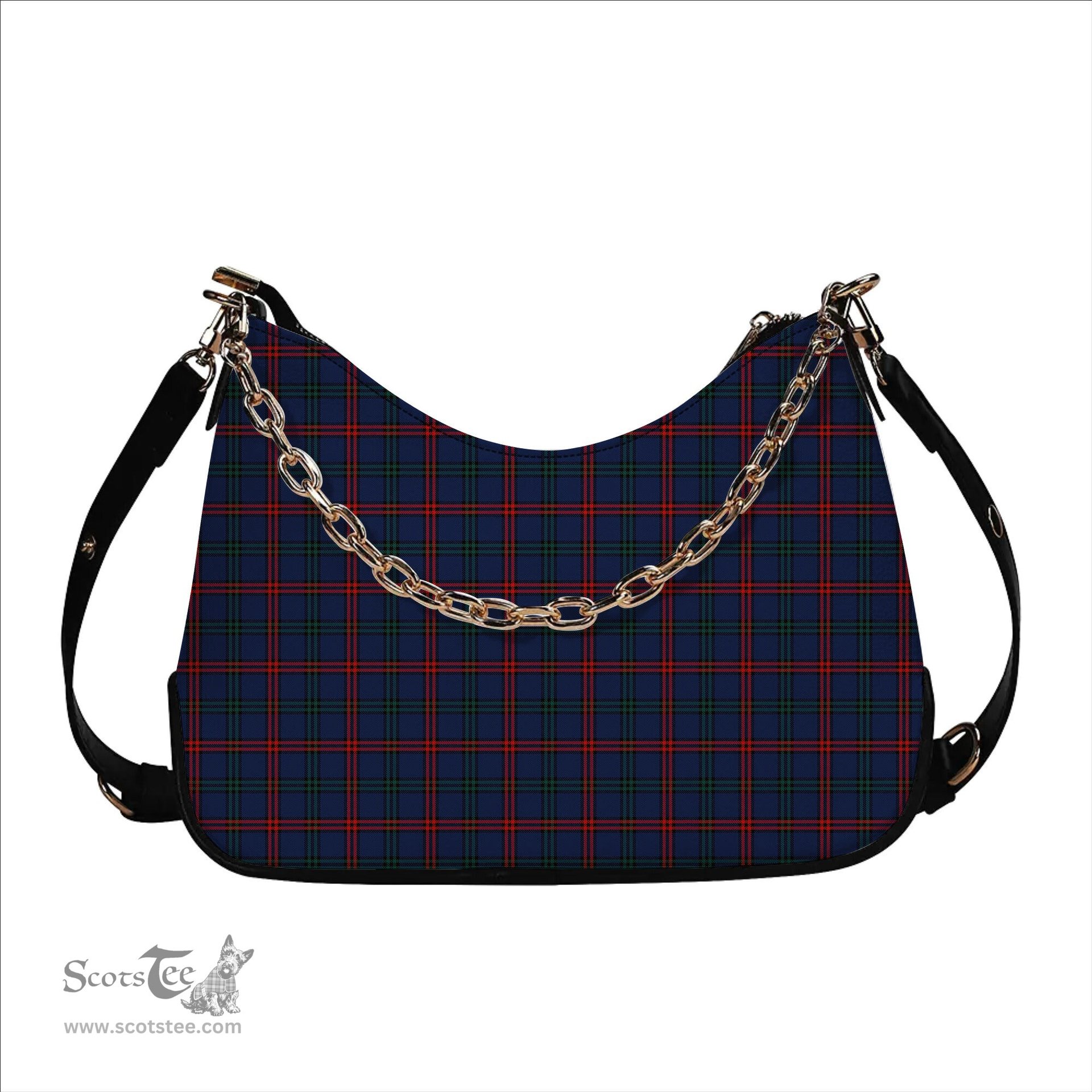 ScotsTee Shop Scottish Montgomery of Ayrshire Modern Tartan Handbag Women's Shoulder Bag With Chain