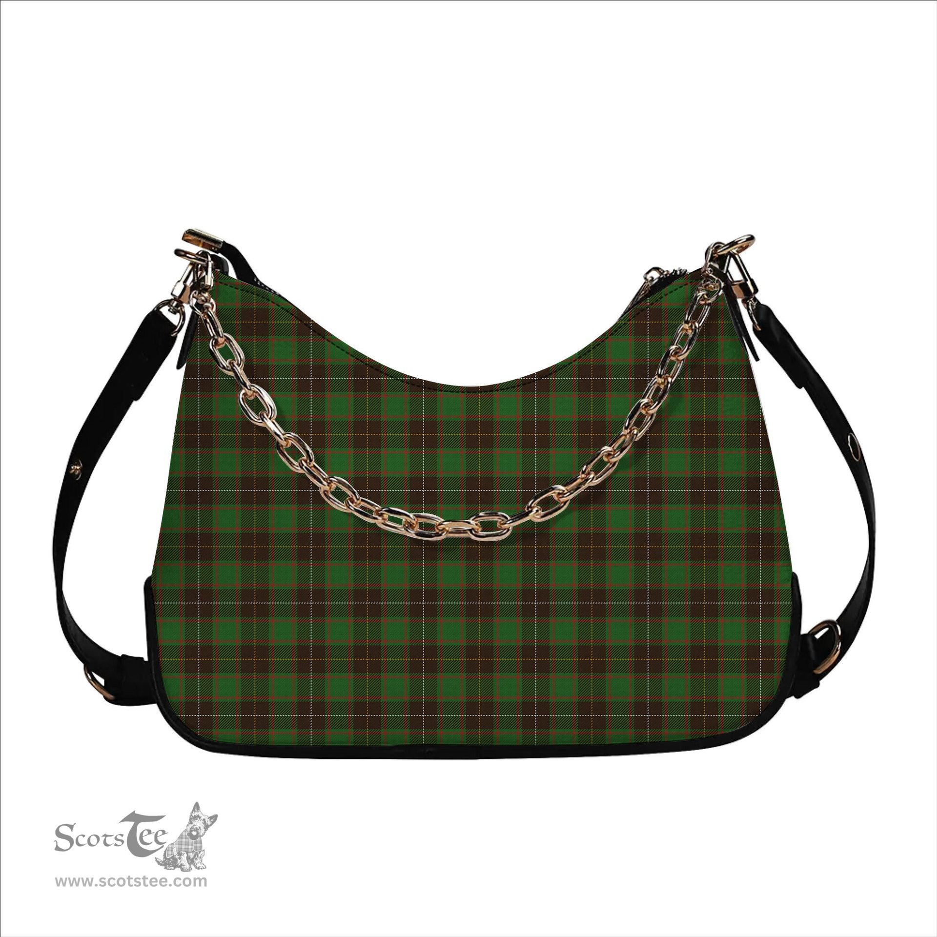 ScotsTee Shop Scottish MacFie Hunting Ancient Tartan Handbag Women's Shoulder Bag With Chain