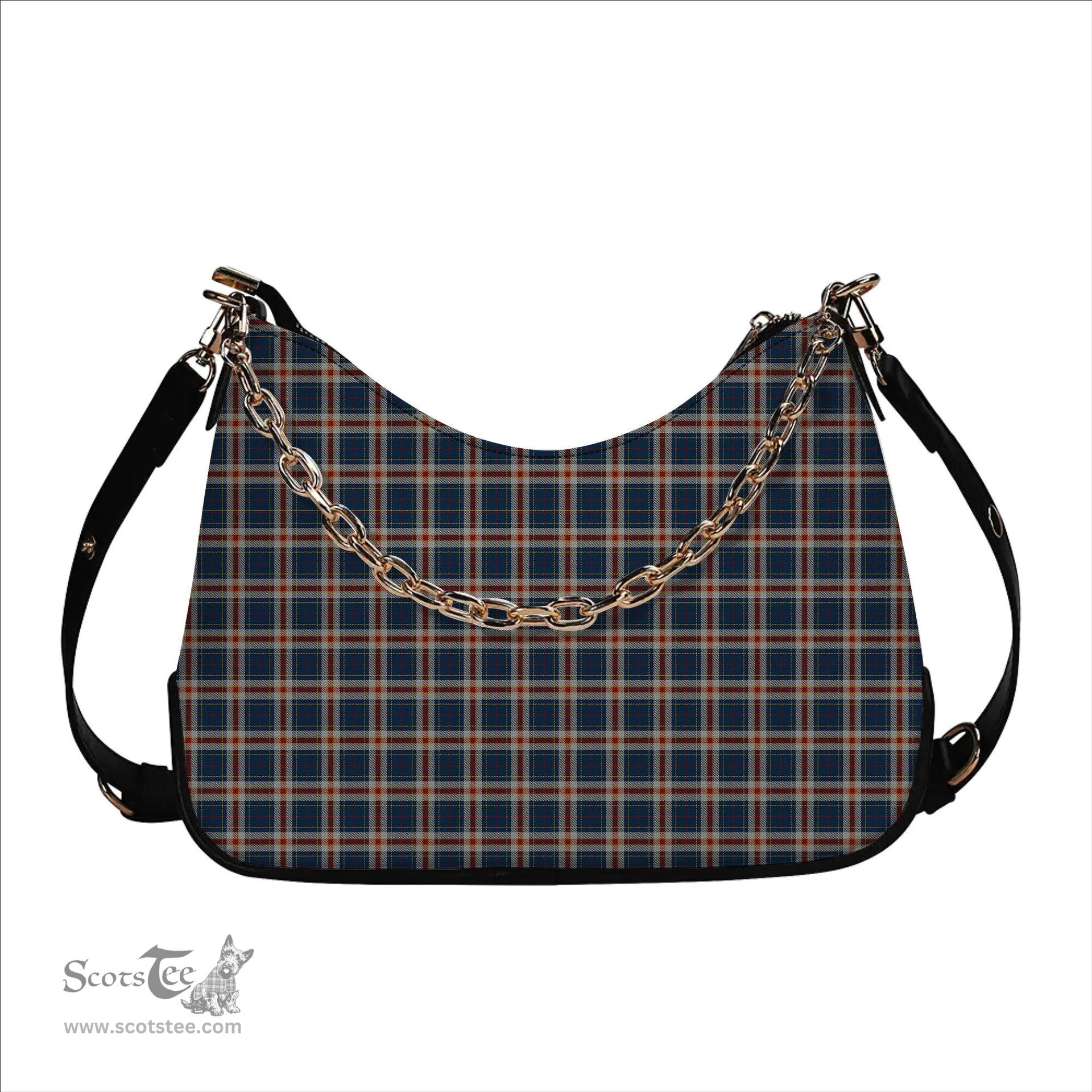 ScotsTee Shop Scottish Yusra (Malay) Tartan Handbag Women's Shoulder Bag With Chain