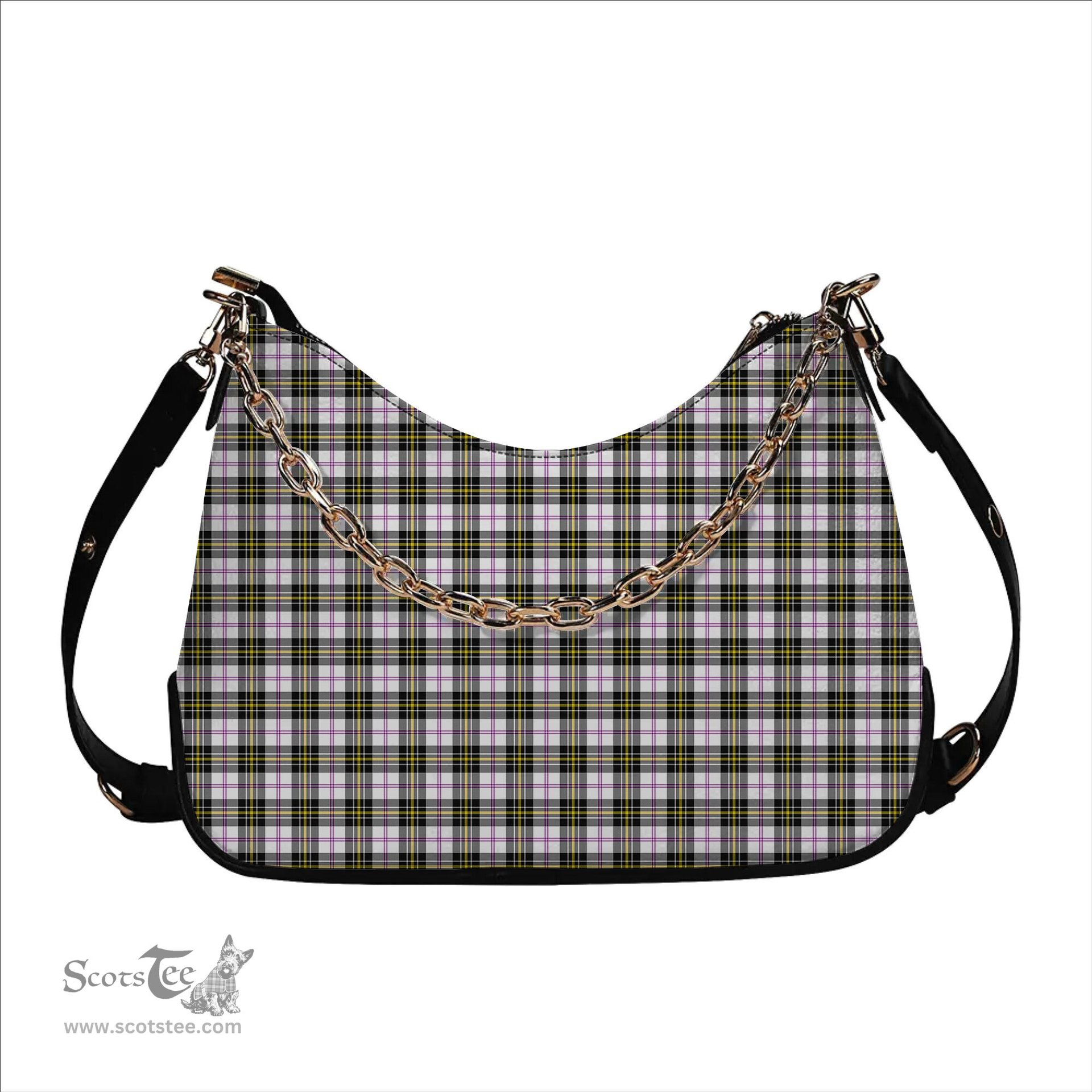 ScotsTee Shop Scottish MacPherson Dress Modern Tartan Handbag Women's Shoulder Bag With Chain