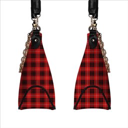 ScotsTee Shop Scottish Munro Black and Red Modern Tartan Handbag Women's Shoulder Bag With Chain