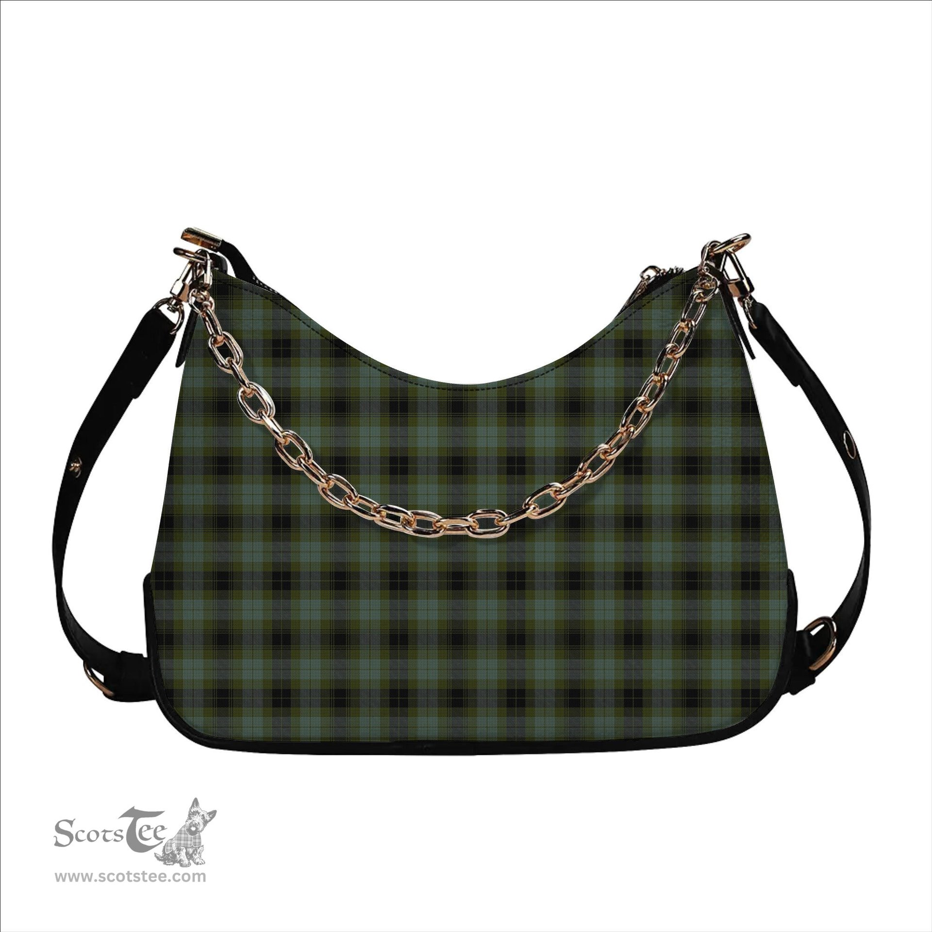 ScotsTee Shop Scottish MacIver Family Tartan Handbag Women's Shoulder Bag With Chain