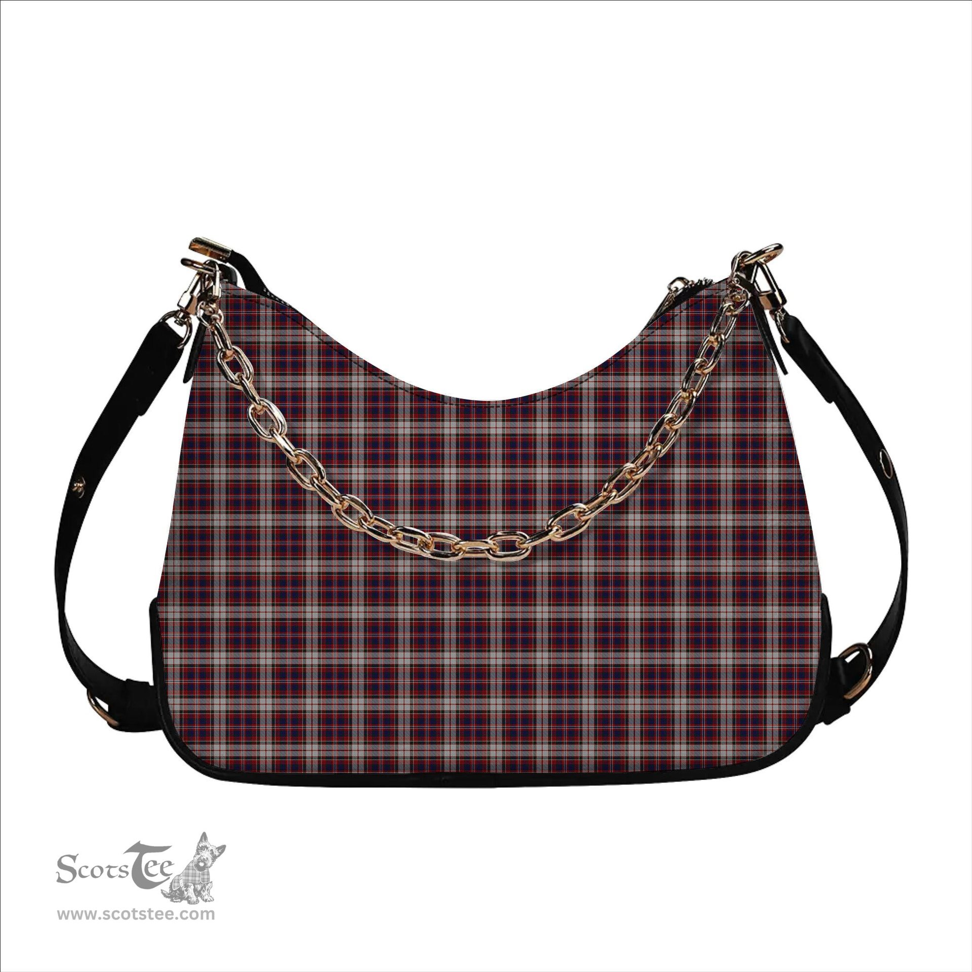 ScotsTee Shop Scottish MacFarlane Dress Tartan Handbag Women's Shoulder Bag With Chain