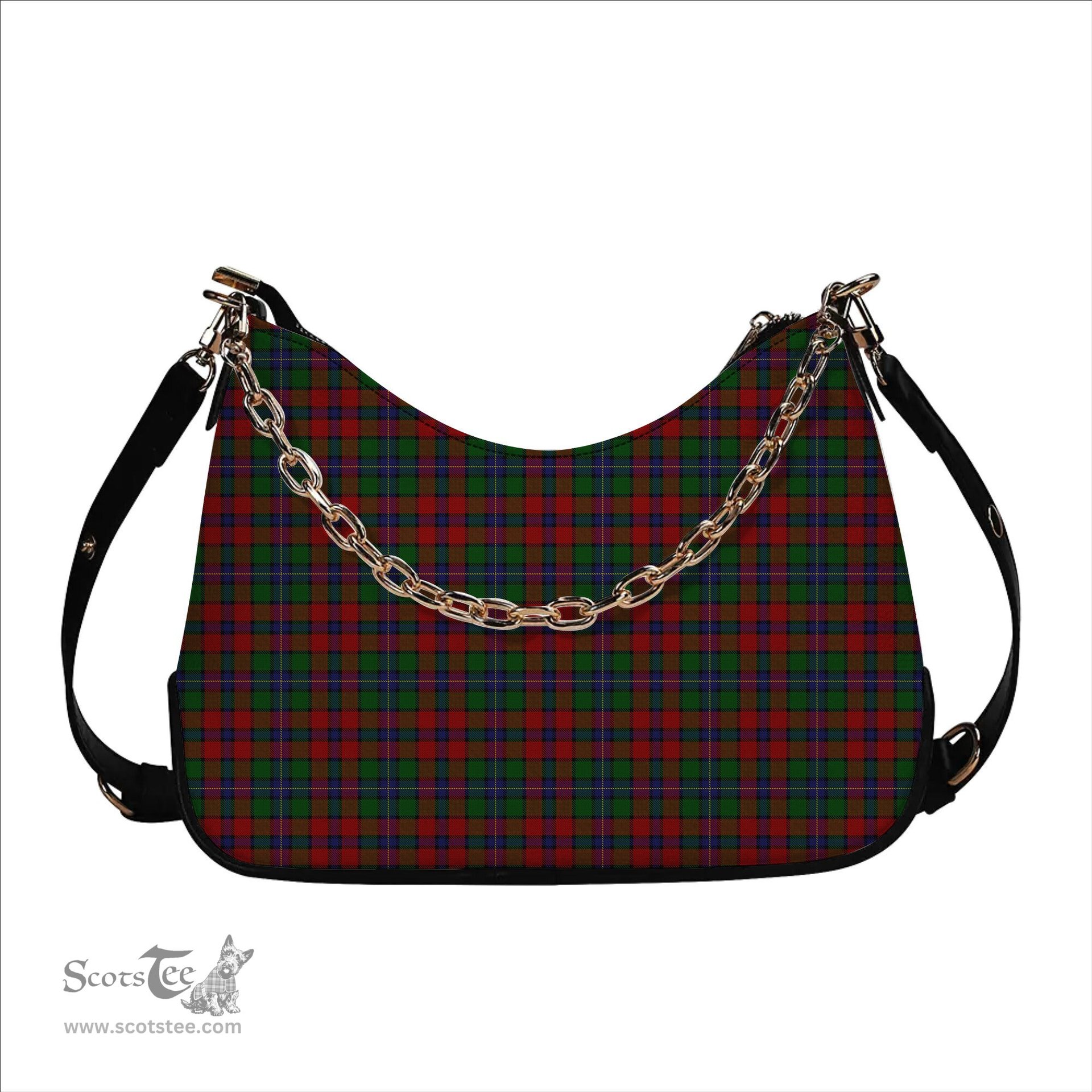 ScotsTee Shop Scottish Kilgour Symmetrical Tartan Handbag Women's Shoulder Bag With Chain