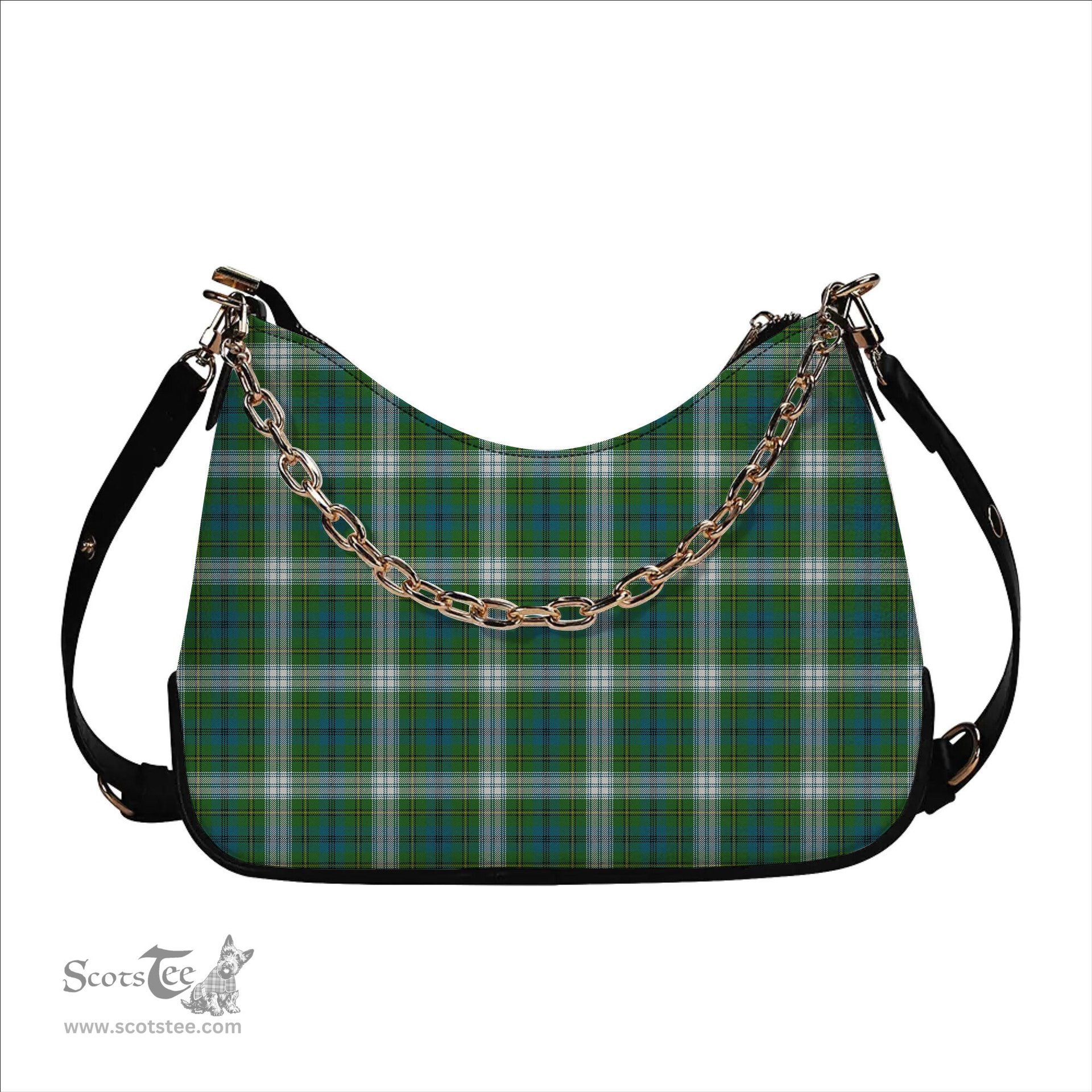 ScotsTee Shop Scottish Johnstone Dress Ancient Tartan Handbag Women's Shoulder Bag With Chain
