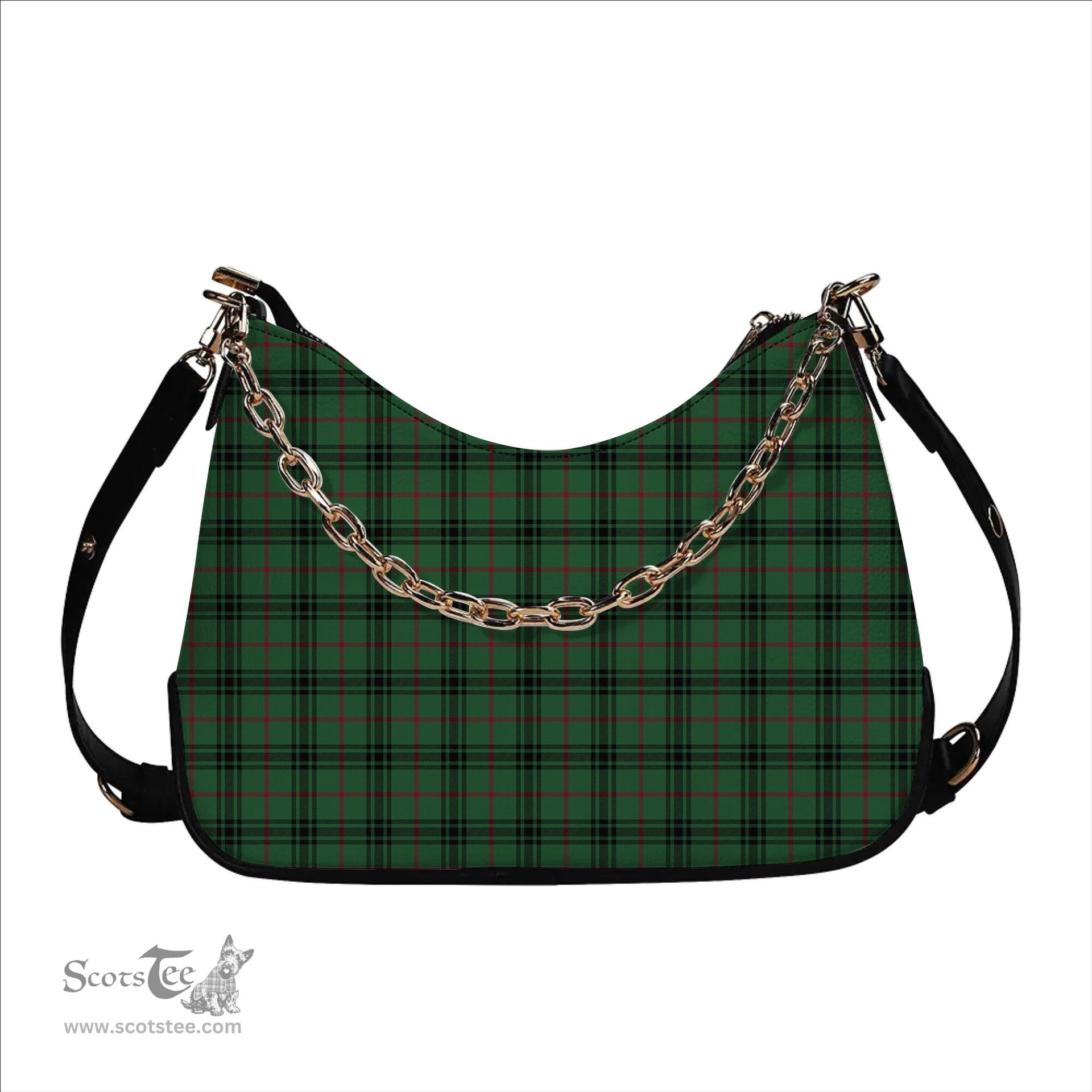 ScotsTee Shop Scottish McArthur-Fox Modern Tartan Handbag Women's Shoulder Bag With Chain