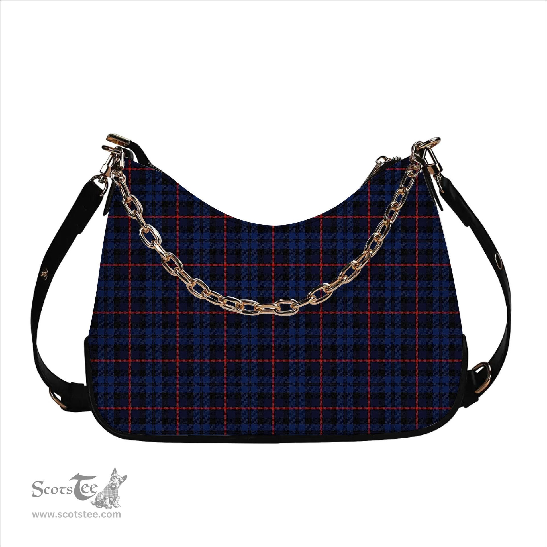 ScotsTee Shop Scottish MacCorquodale Modern Tartan Handbag Women's Shoulder Bag With Chain