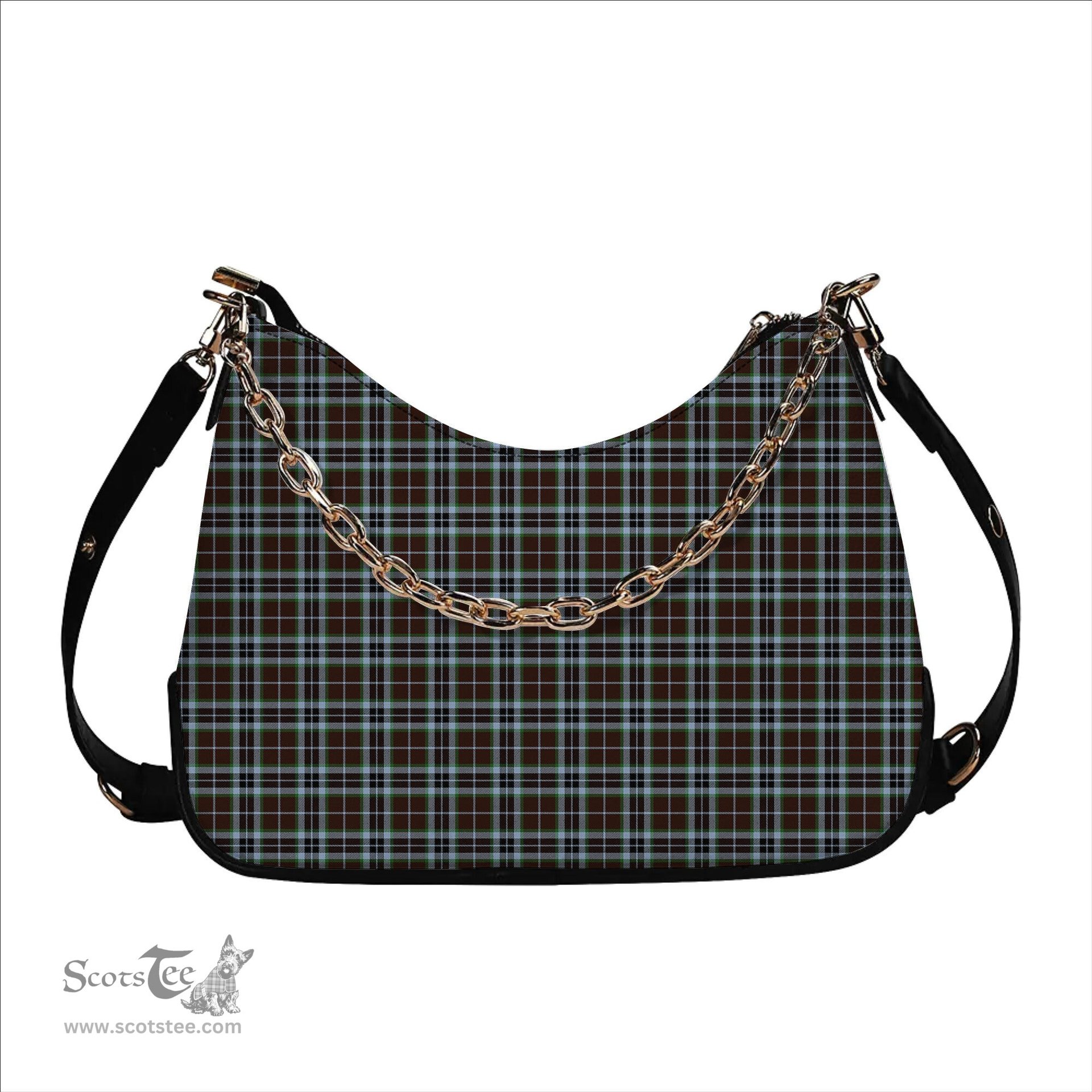 ScotsTee Shop Scottish McThomas Hunting Modern Tartan Handbag Women's Shoulder Bag With Chain