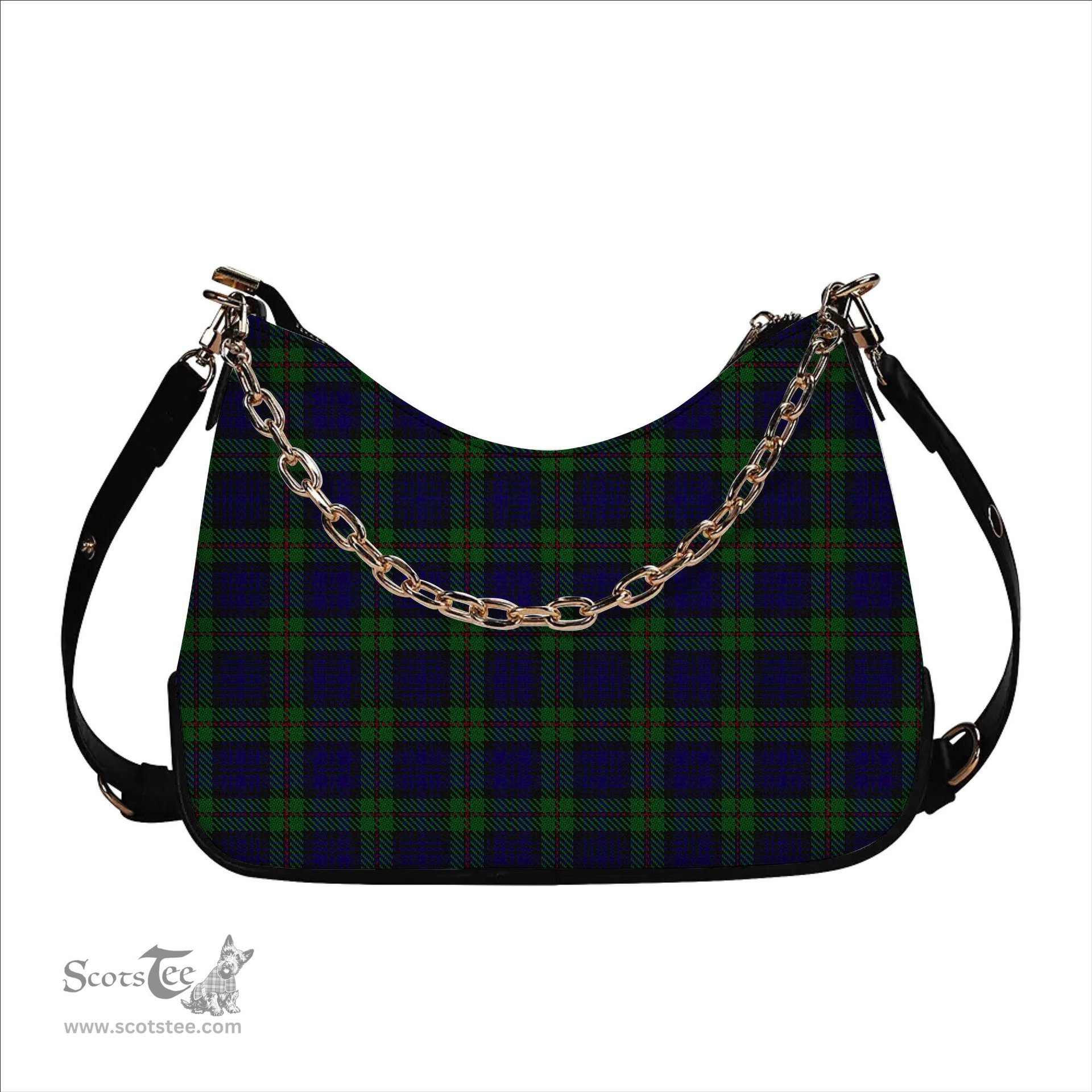 ScotsTee Shop Scottish MacKinlay 2_4 black stripes Tartan Handbag Women's Shoulder Bag With Chain