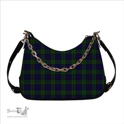 ScotsTee Shop Scottish MacKinlay 2_4 black stripes Tartan Handbag Women's Shoulder Bag With Chain