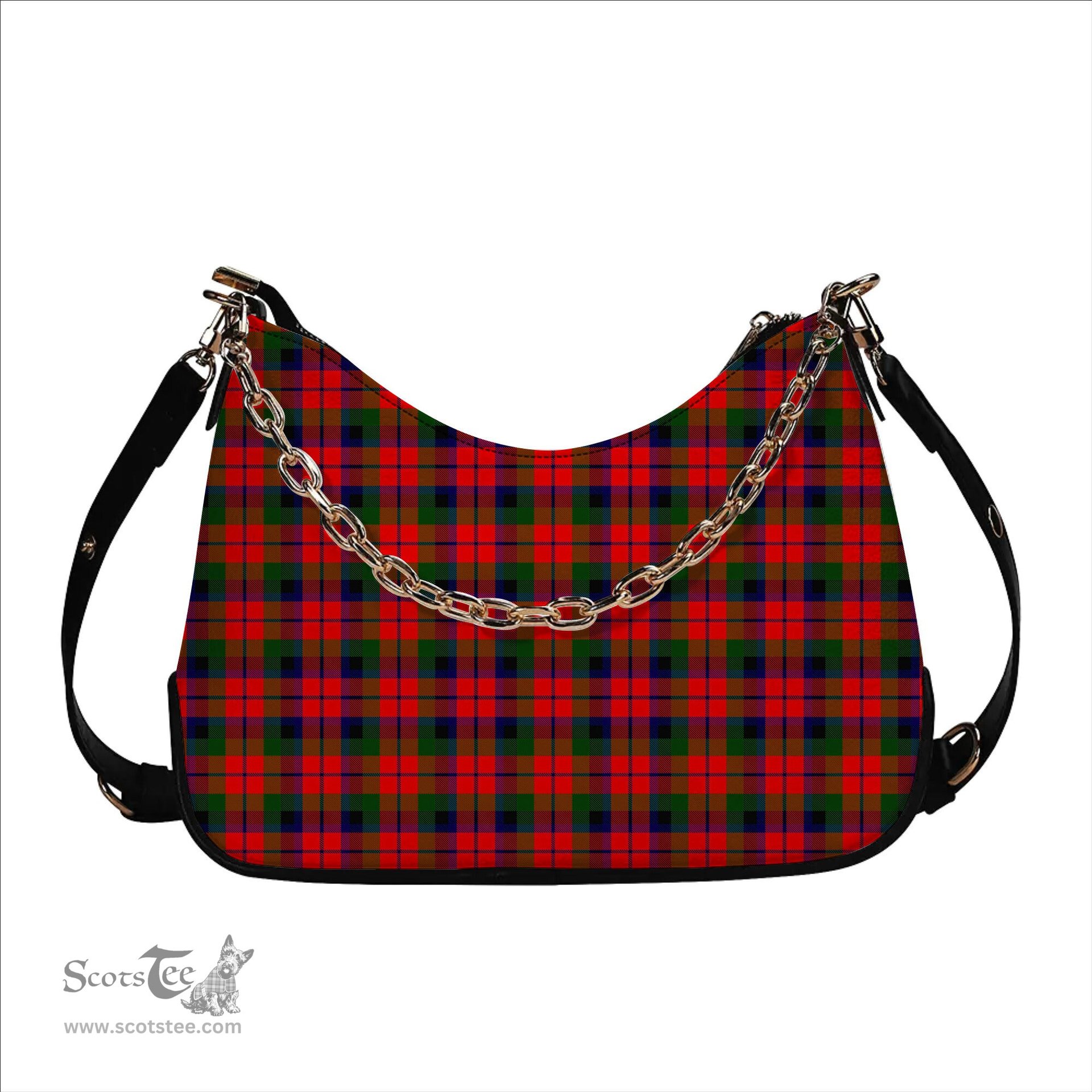ScotsTee Shop Scottish MacCracken Modern Tartan Handbag Women's Shoulder Bag With Chain