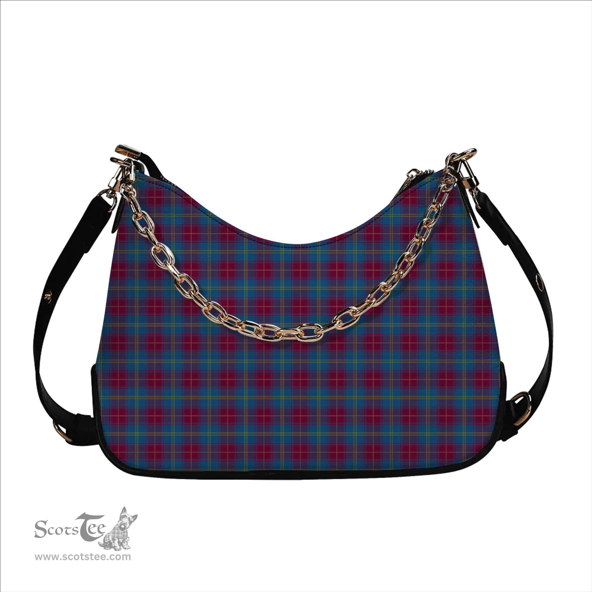 ScotsTee Shop Scottish Yarns to Yearn For Tartan Handbag Women's Shoulder Bag With Chain