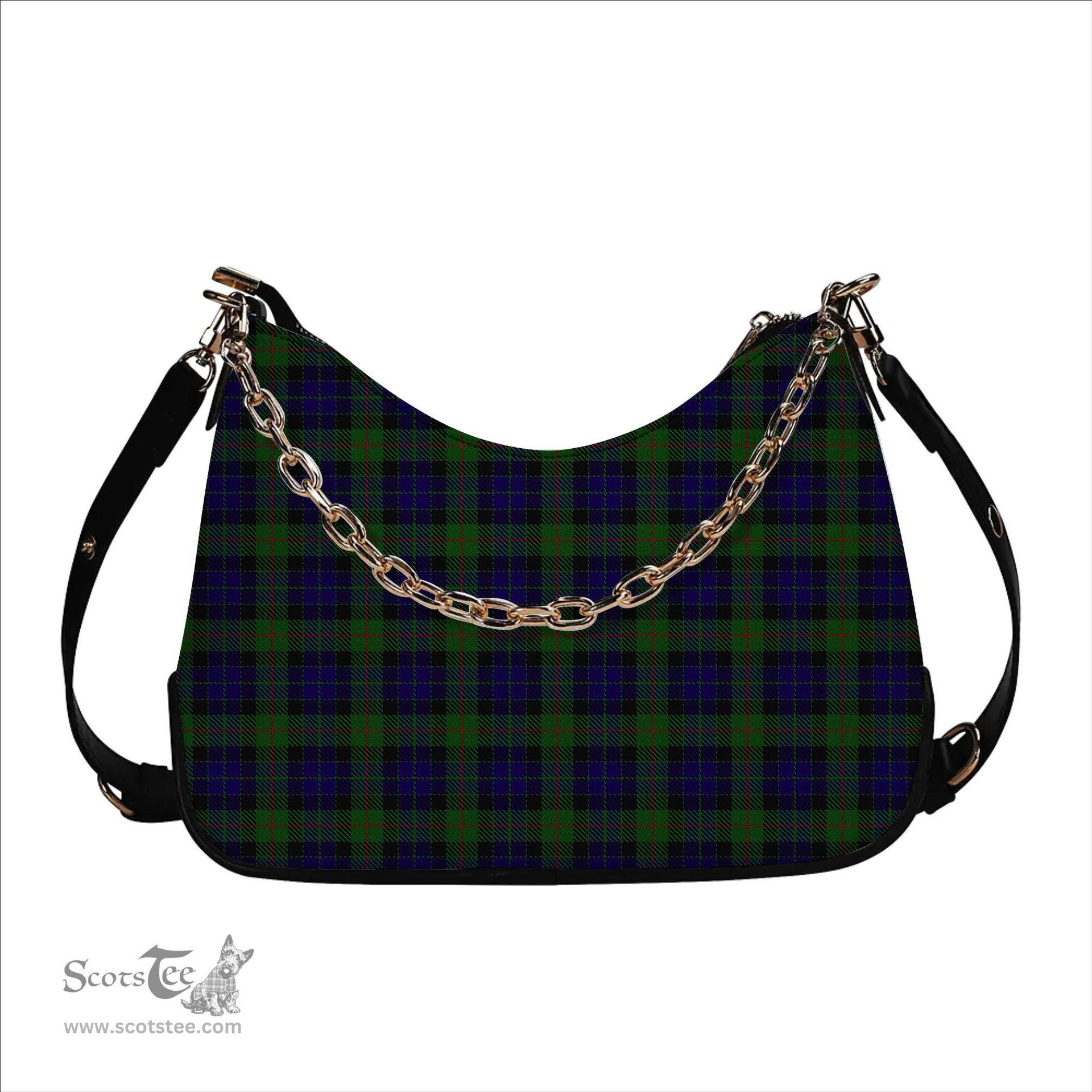 ScotsTee Shop Scottish Jamieson Tartan Handbag Women's Shoulder Bag With Chain