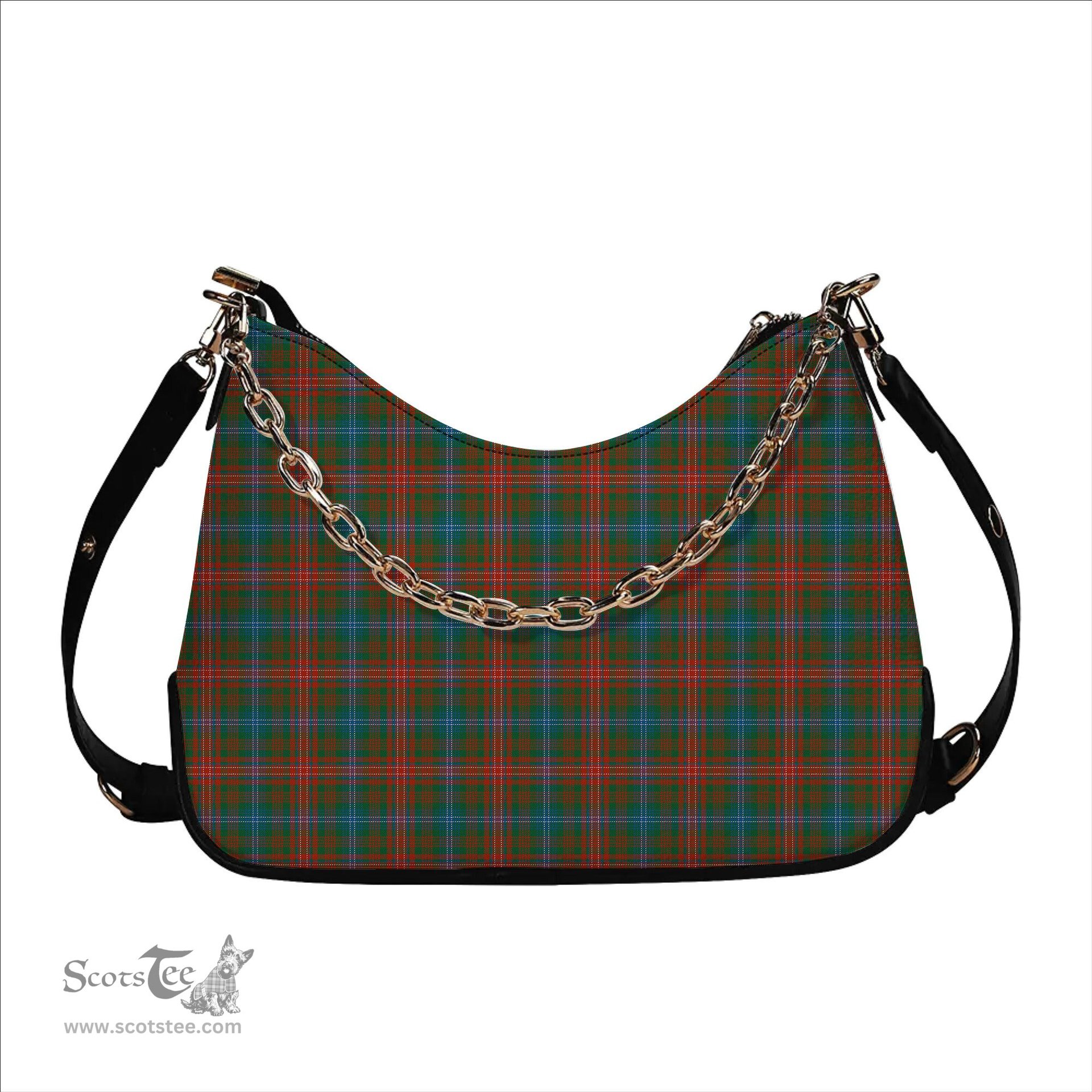 ScotsTee Shop Scottish Wilson Janet Ancient Clan Tartan Handbag Women's Shoulder Bag With Chain