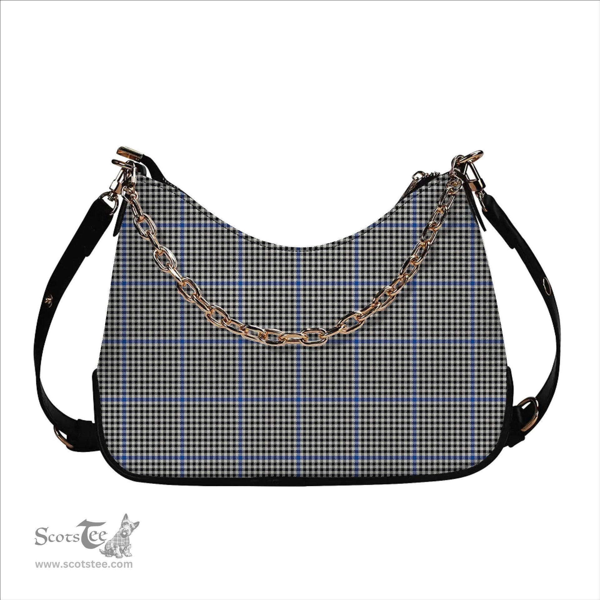 ScotsTee Shop Scottish Haig Modern Tartan Handbag Women's Shoulder Bag With Chain