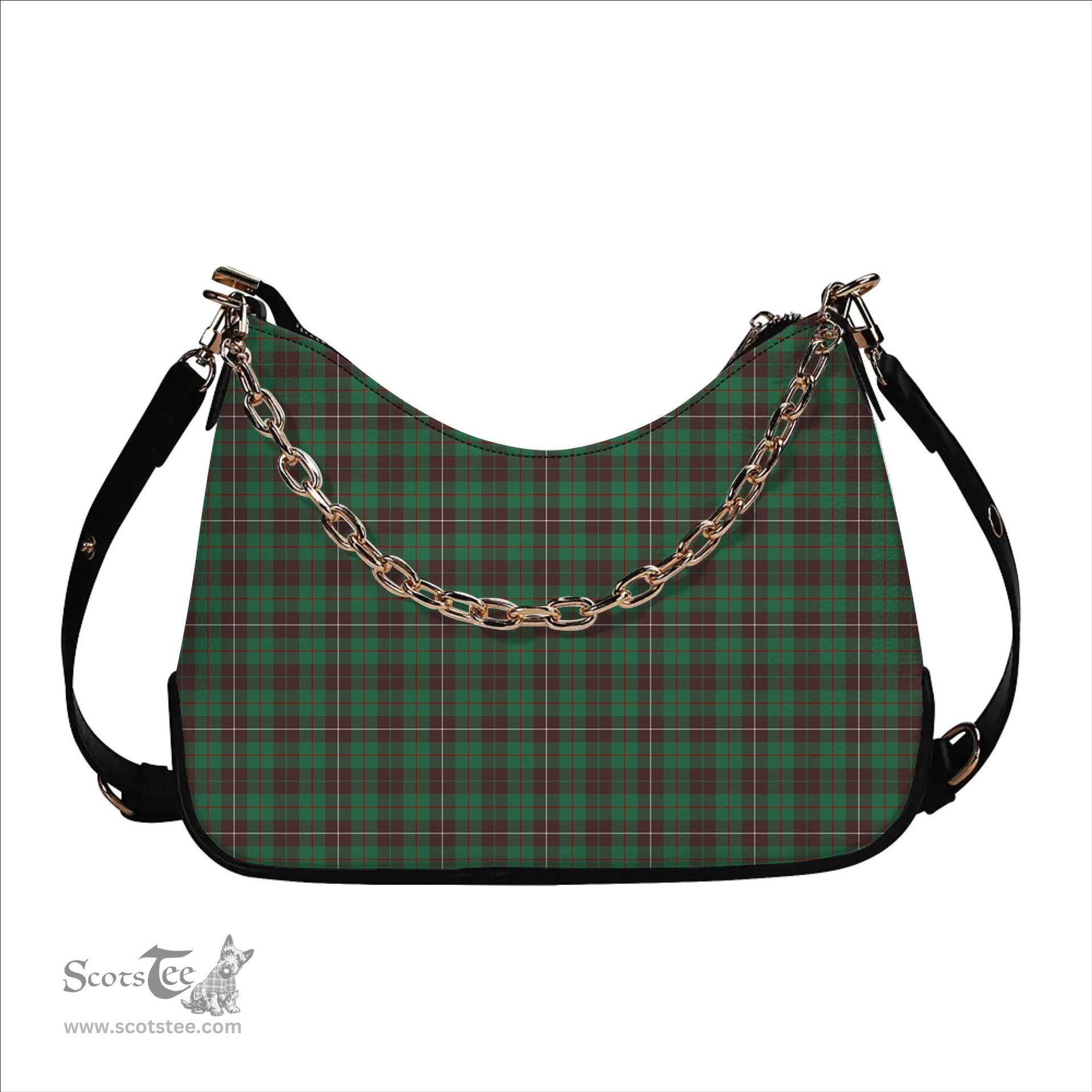 ScotsTee Shop Scottish MacKinnon Hunting Ancient Tartan Handbag Women's Shoulder Bag With Chain