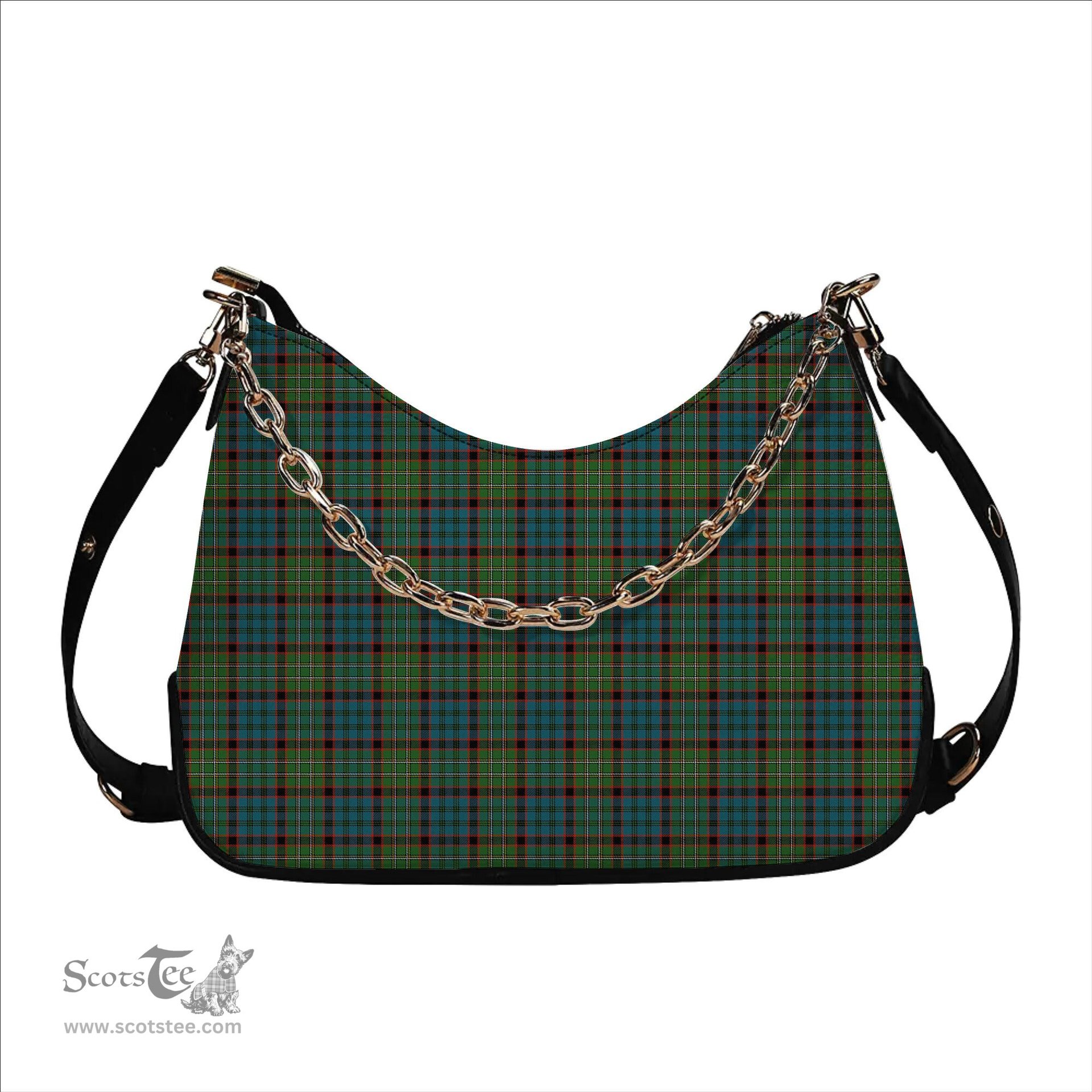 ScotsTee Shop Scottish MacNeacail Hunting Ancient Tartan Handbag Women's Shoulder Bag With Chain