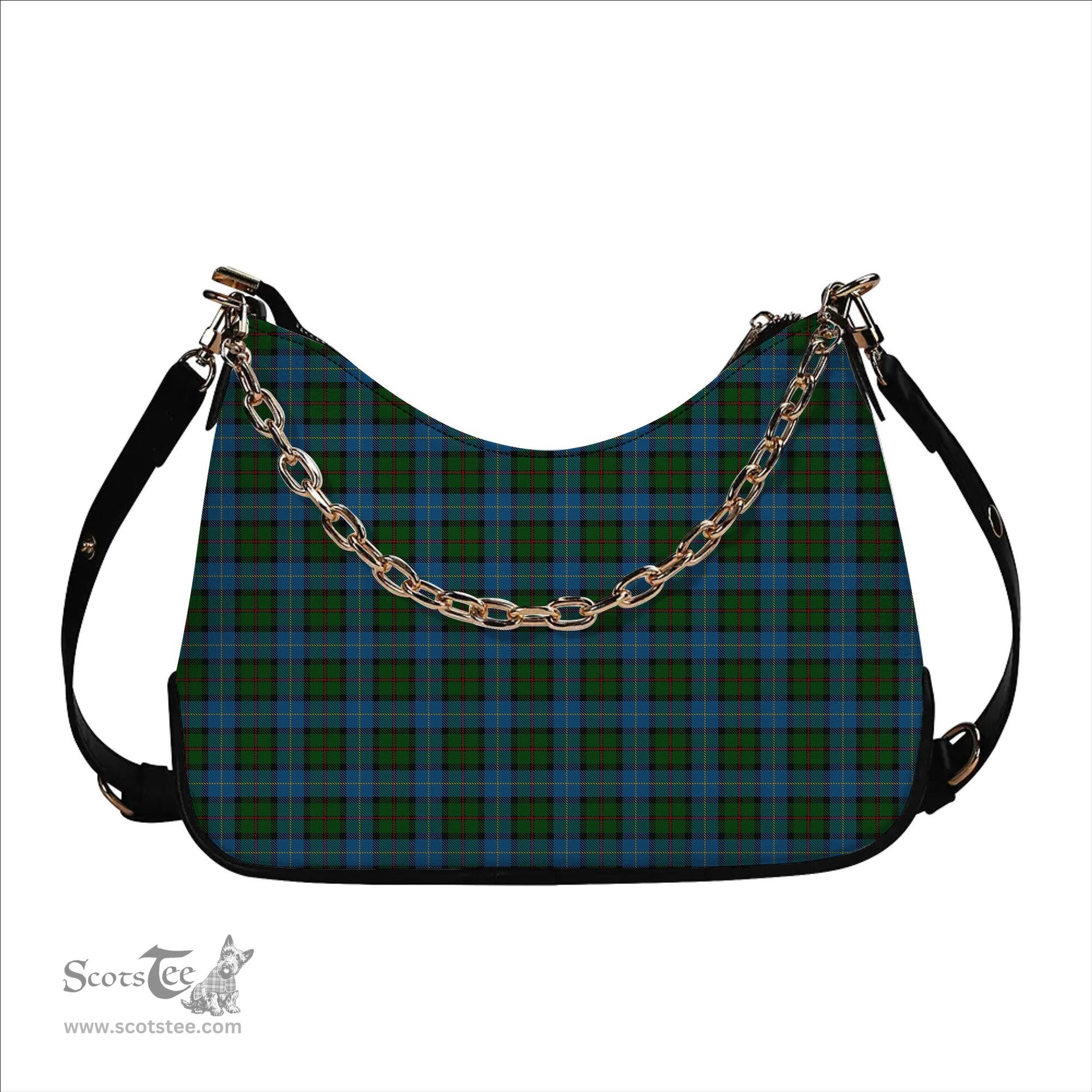ScotsTee Shop Scottish MacLeod of Assynt Tartan Handbag Women's Shoulder Bag With Chain