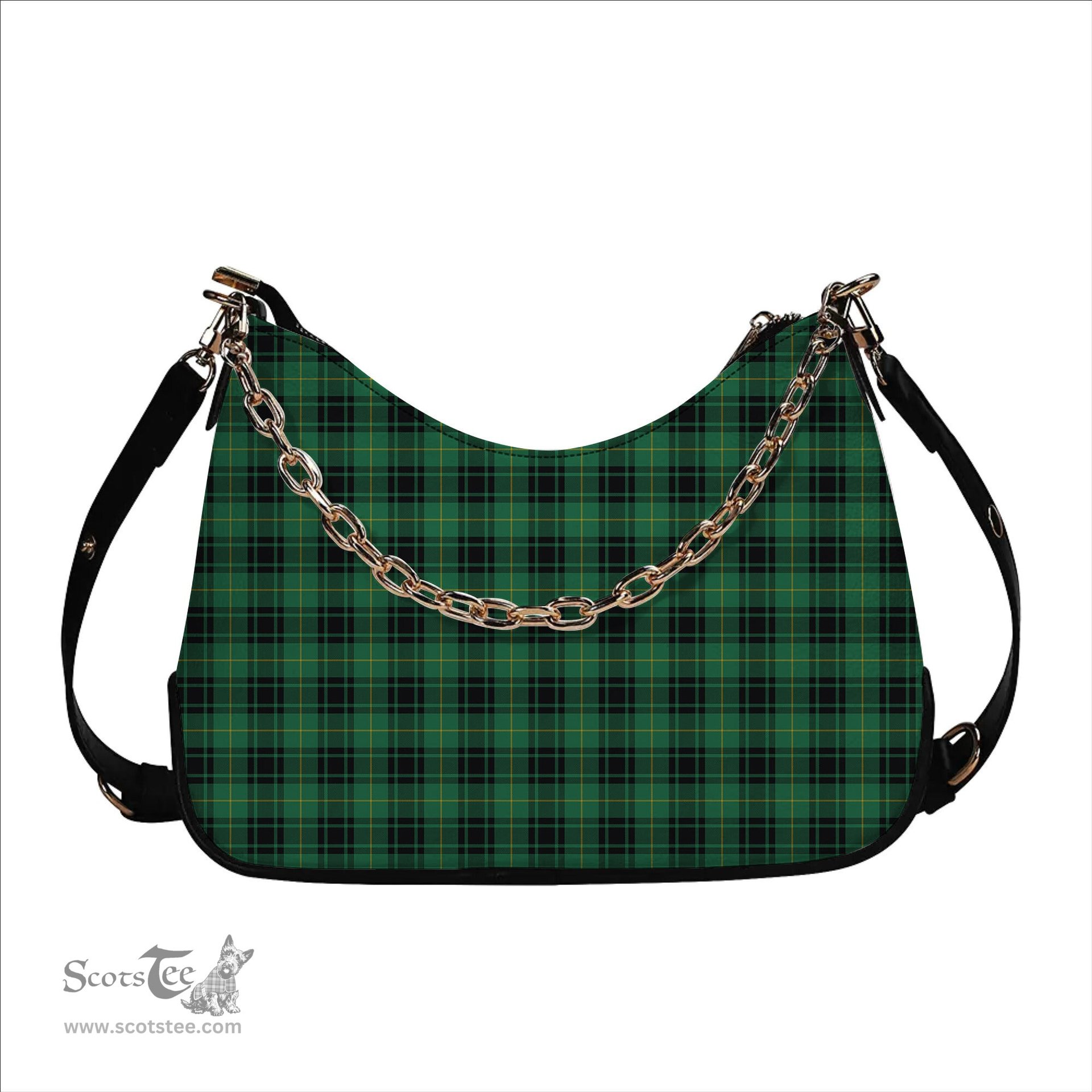 ScotsTee Shop Scottish McArthur Ancient Tartan Handbag Women's Shoulder Bag With Chain
