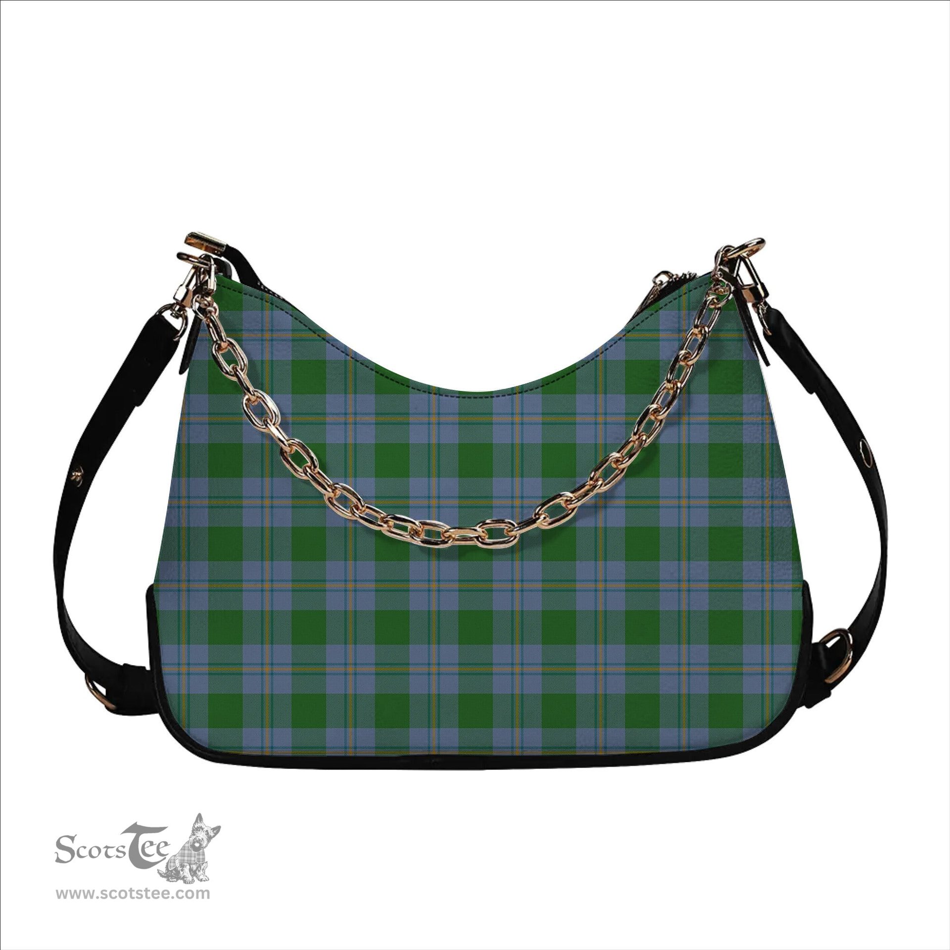 ScotsTee Shop Scottish Irvine of Bonshaw Ancient Tartan Handbag Women's Shoulder Bag With Chain