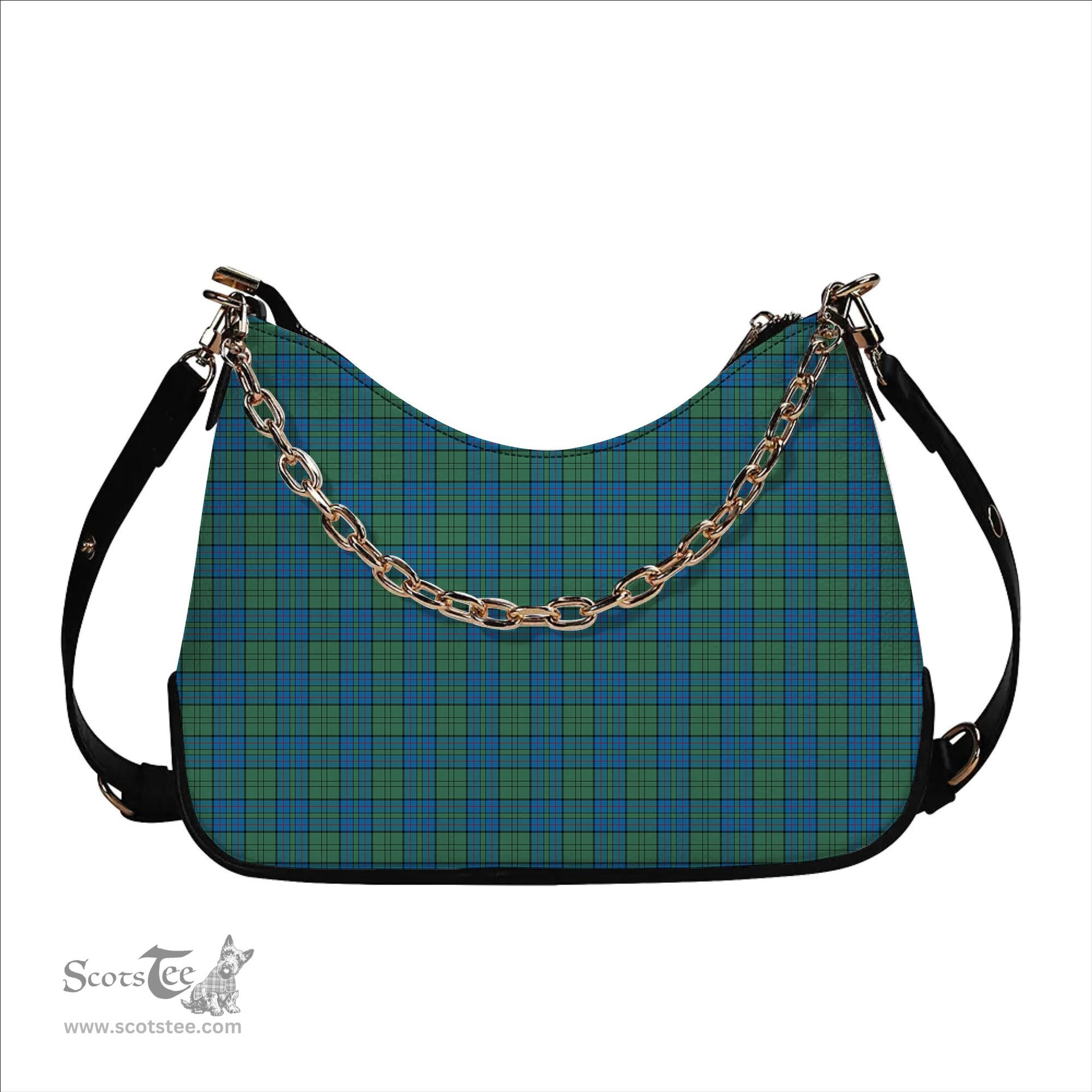 ScotsTee Shop Scottish Lockhart Ancient Tartan Handbag Women's Shoulder Bag With Chain