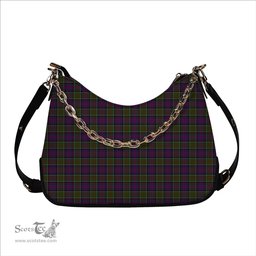 ScotsTee Shop Scottish MacDonald of Clan Ranald Modern Tartan Handbag Women's Shoulder Bag With Chain