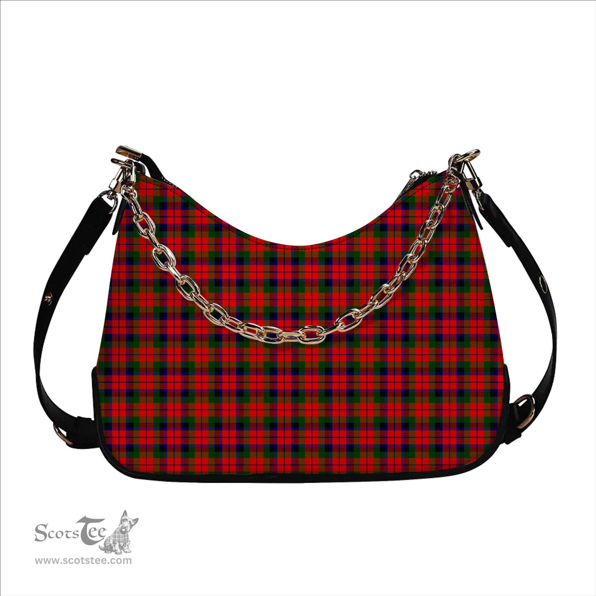 ScotsTee Shop Scottish Mcnaghten Modern Tartan Handbag Women's Shoulder Bag With Chain