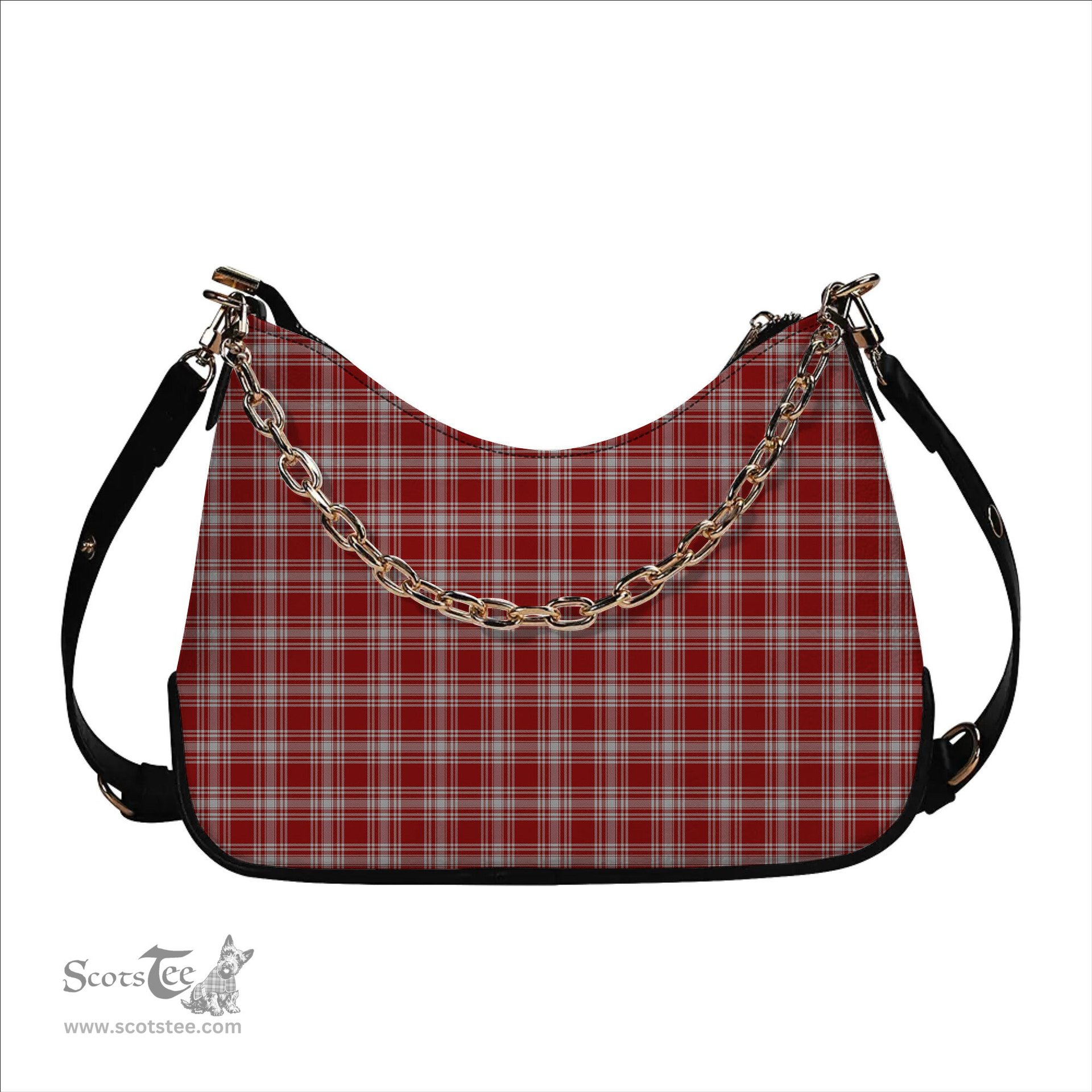 ScotsTee Shop Scottish Menzies 1815 Tartan Handbag Women's Shoulder Bag With Chain