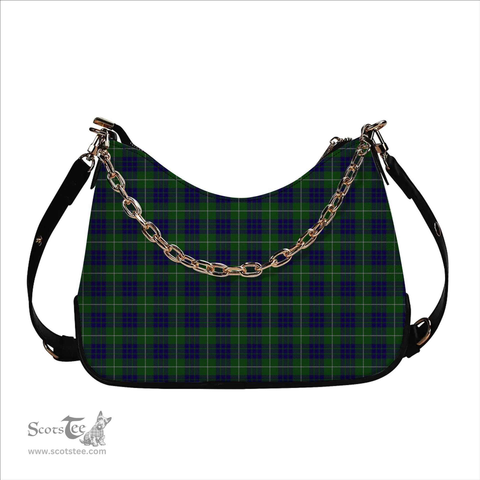 ScotsTee Shop Scottish Hamilton Hunting Tartan Handbag Women's Shoulder Bag With Chain