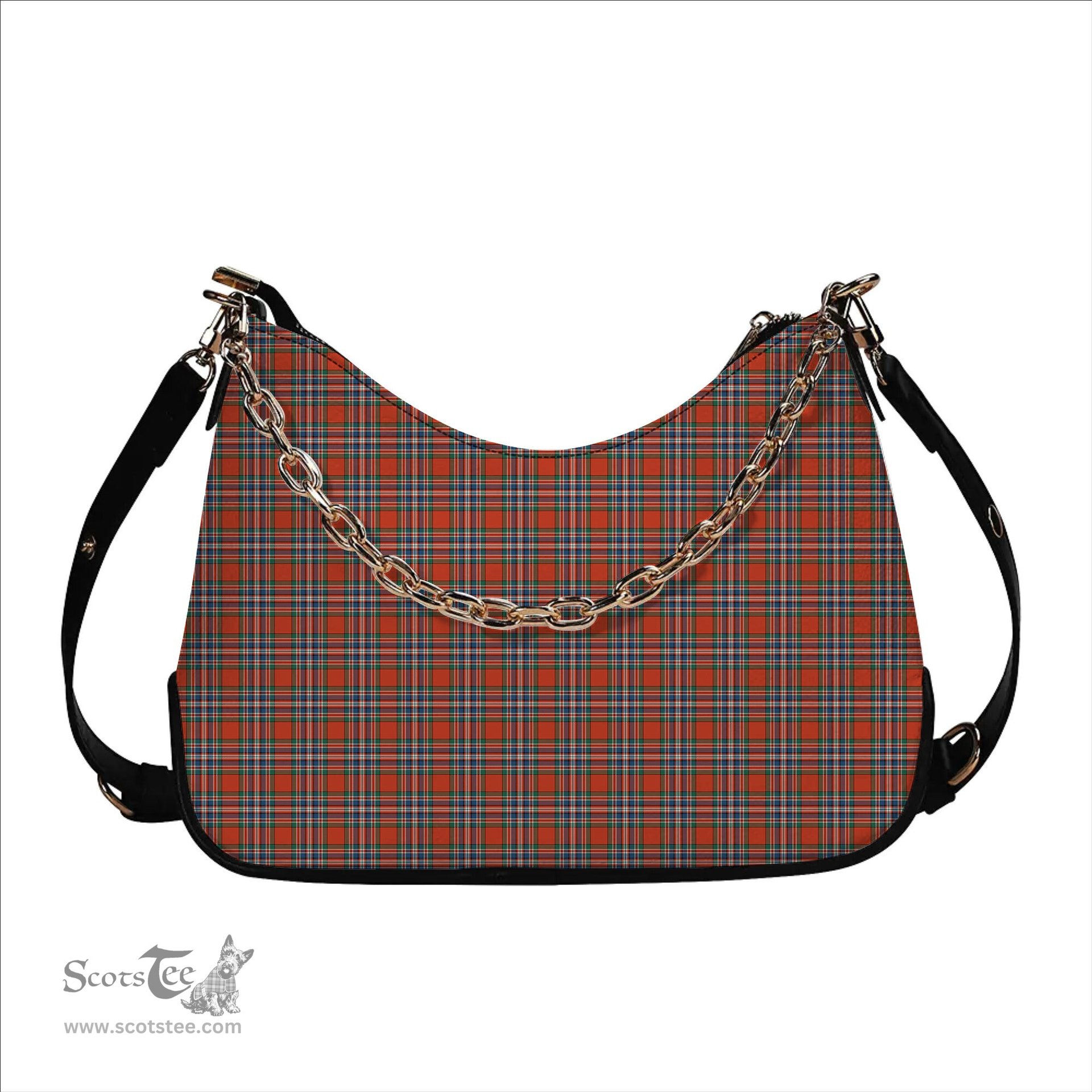 ScotsTee Shop Scottish McFarland Ancient Tartan Handbag Women's Shoulder Bag With Chain
