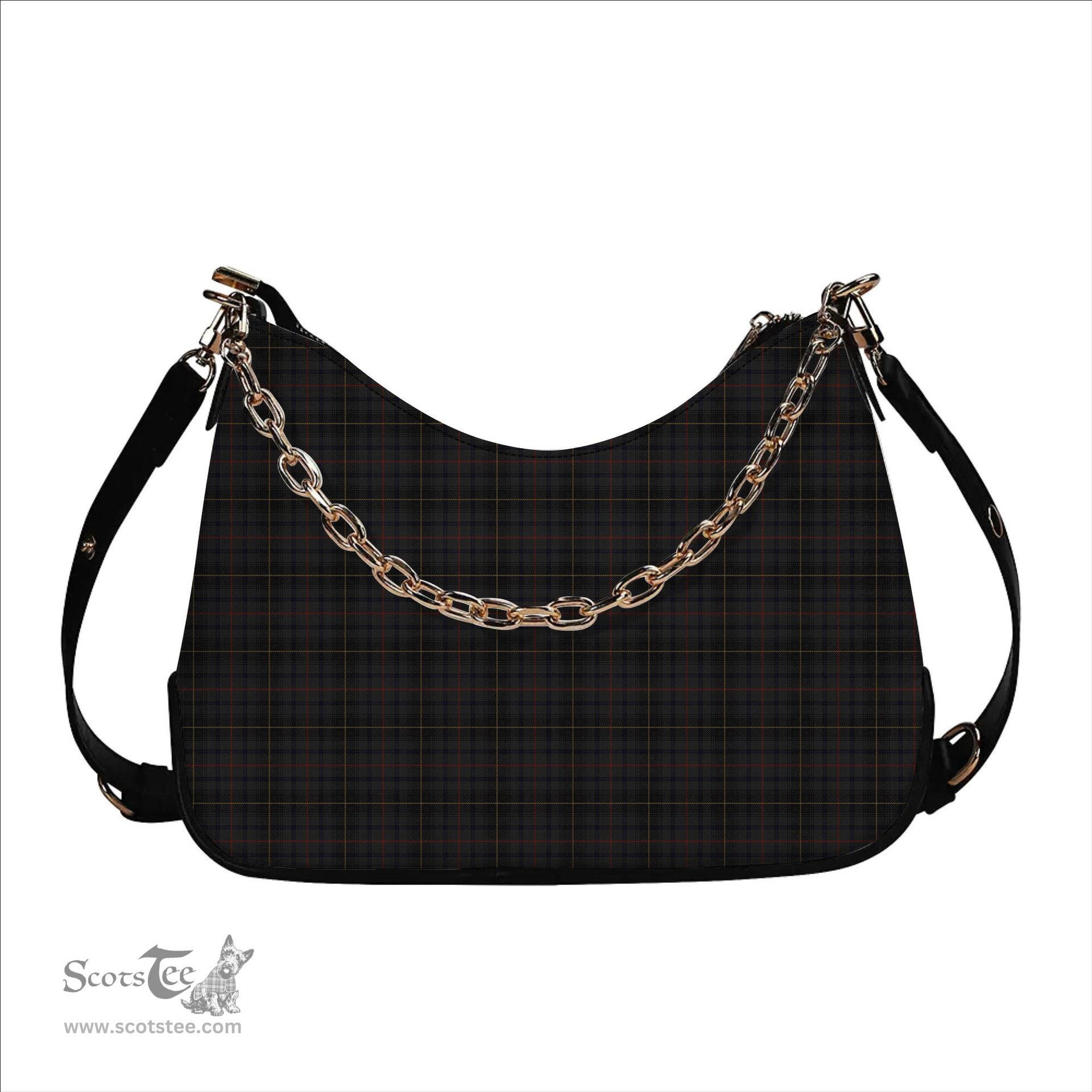 ScotsTee Shop Scottish MacInnes Homecoming Tartan Handbag Women's Shoulder Bag With Chain
