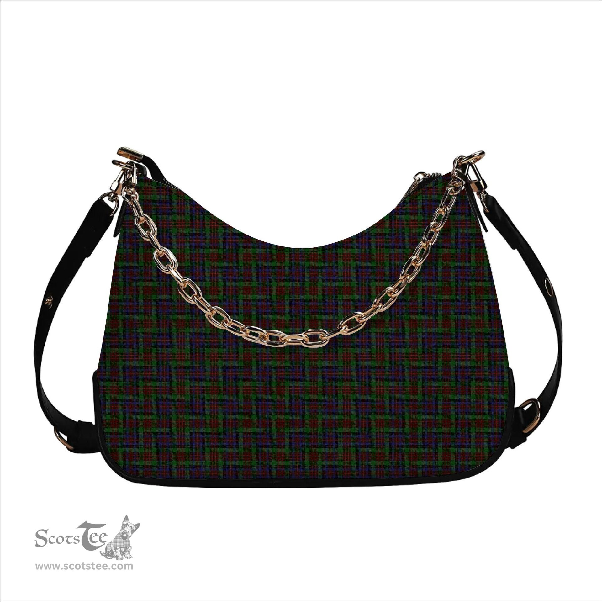 ScotsTee Shop Scottish McDuff Hunting Tartan Handbag Women's Shoulder Bag With Chain