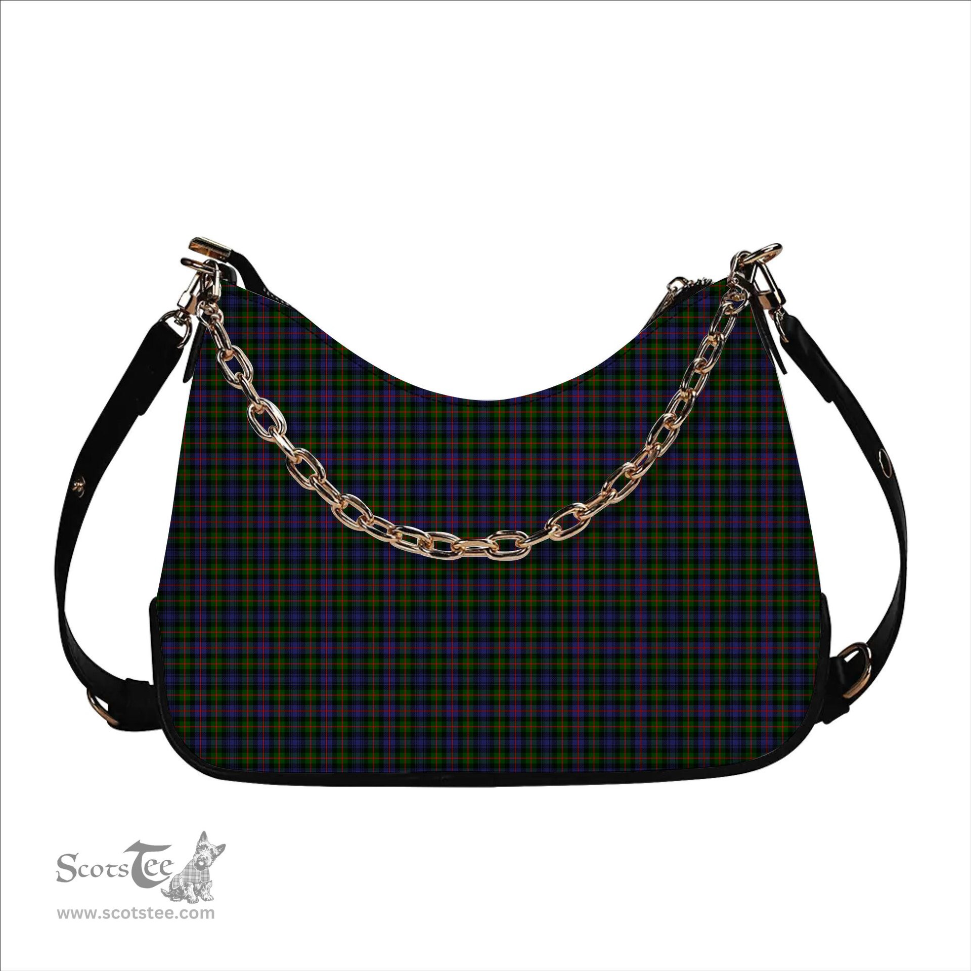 ScotsTee Shop Scottish Murray of Atholl Modern Tartan Handbag Women's Shoulder Bag With Chain