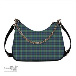 ScotsTee Shop Scottish Leslie Hunting Ancient SC Tartan Handbag Women's Shoulder Bag With Chain